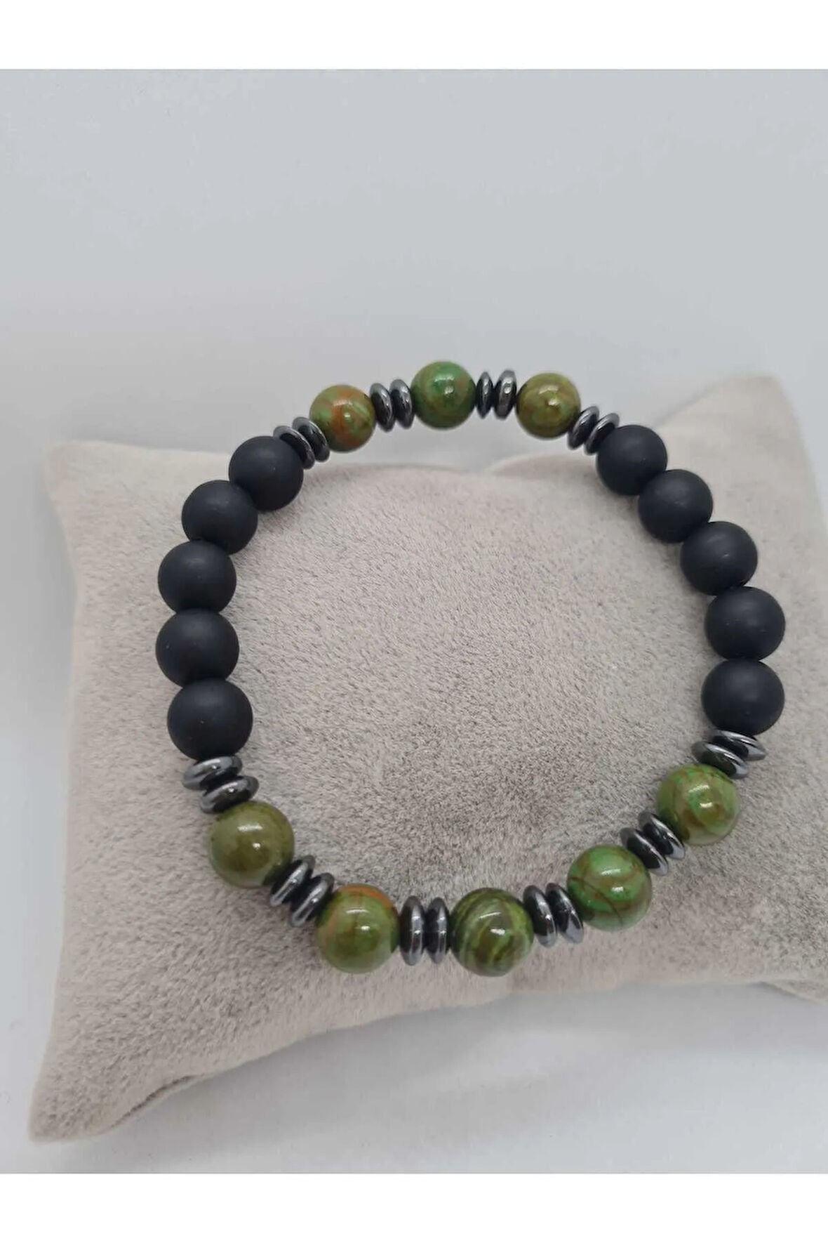 Afrika Turkuaz, Hematit, Oniks Doğal Taş Bileklik Tasarım