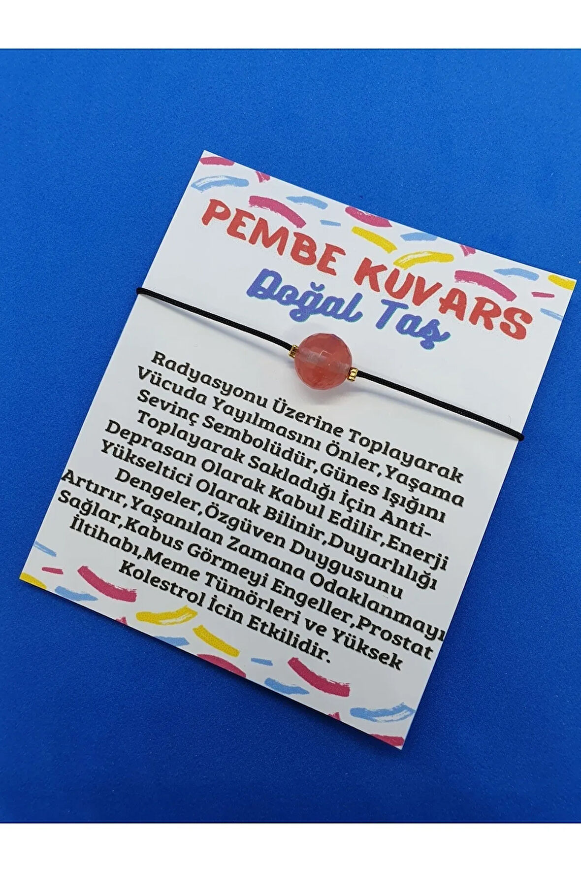 Pembe Kuvars (Radyasyon) Taşı Bileklik Orijinal Doğal Taş