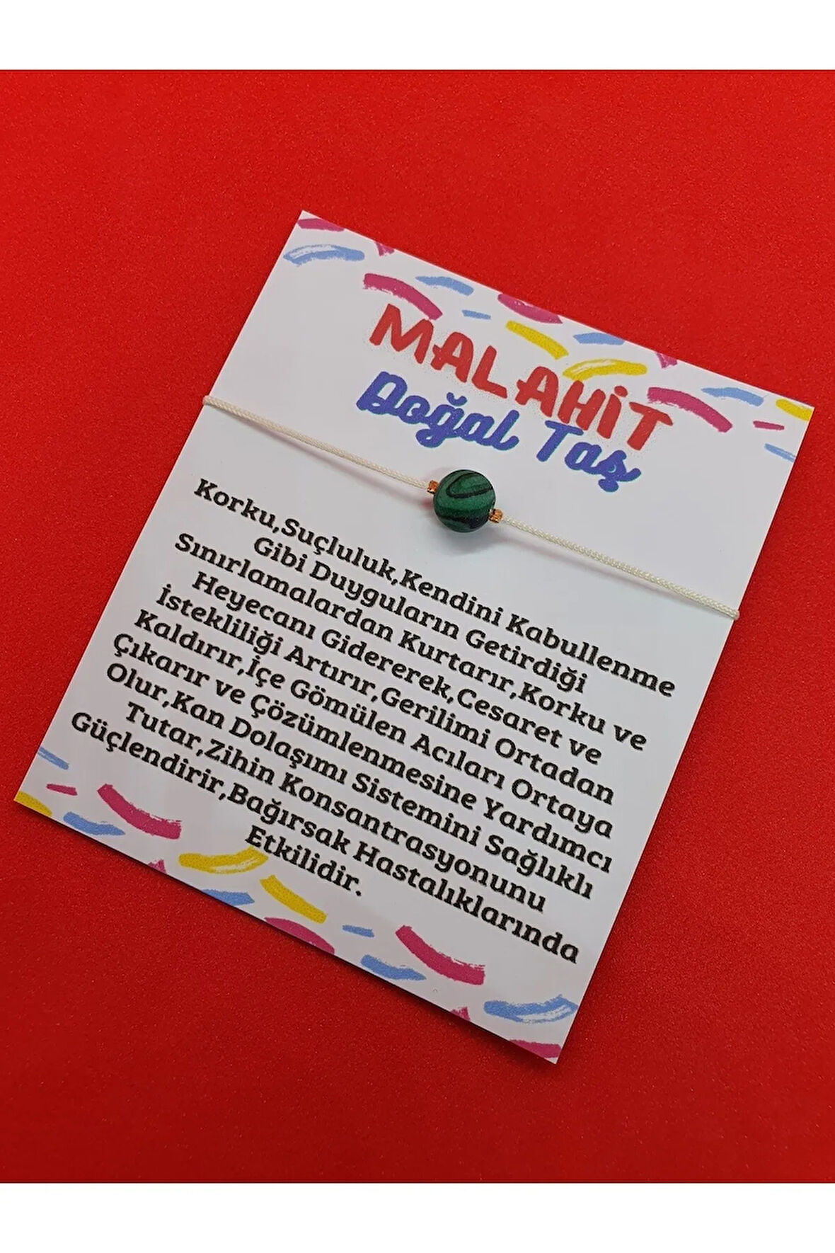 Doğal Malahit Taşı Bileklik Orijinal Doğal Taş