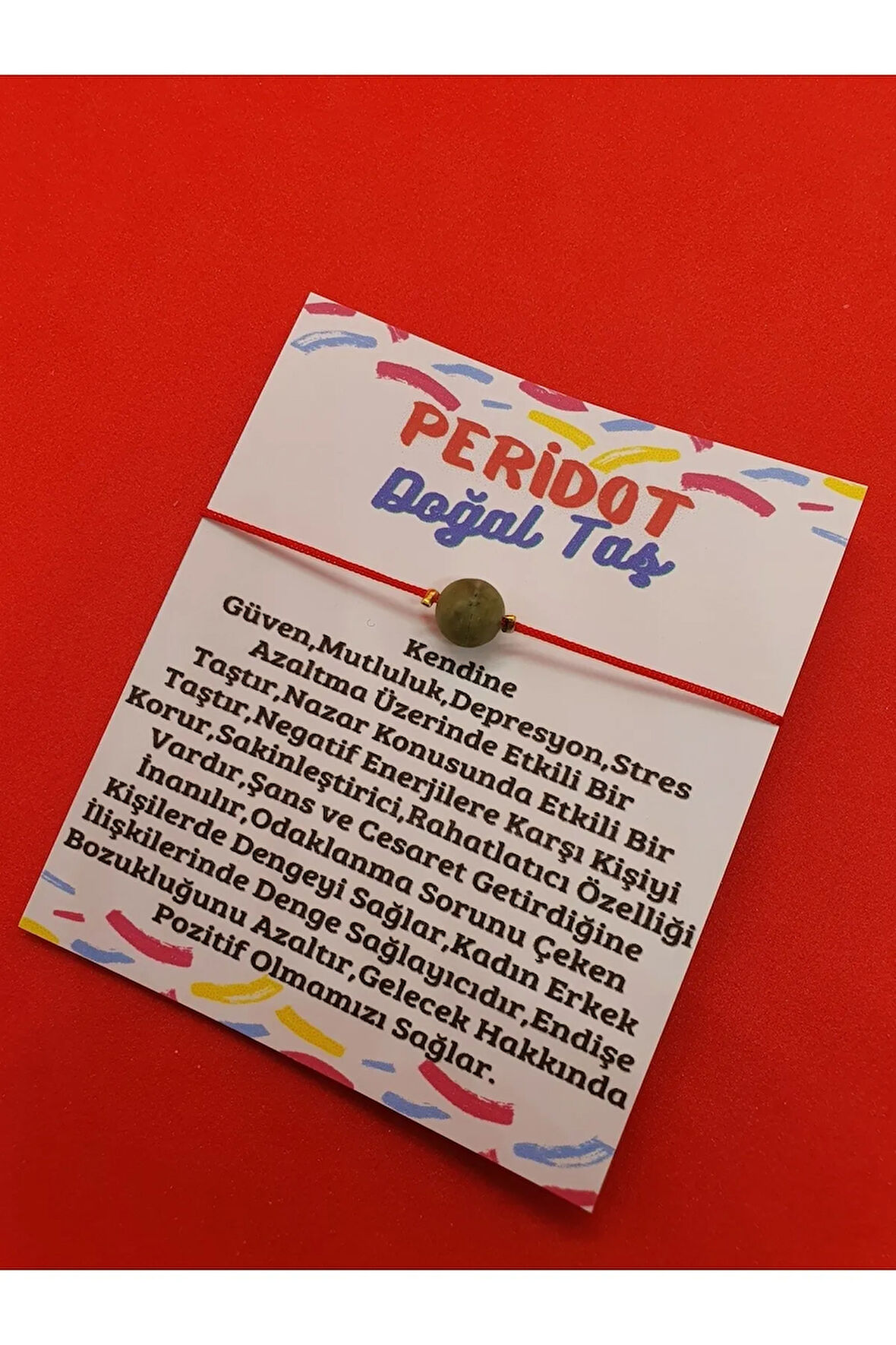 Peridot Doğal Taş Bileklik Ayarlamalı