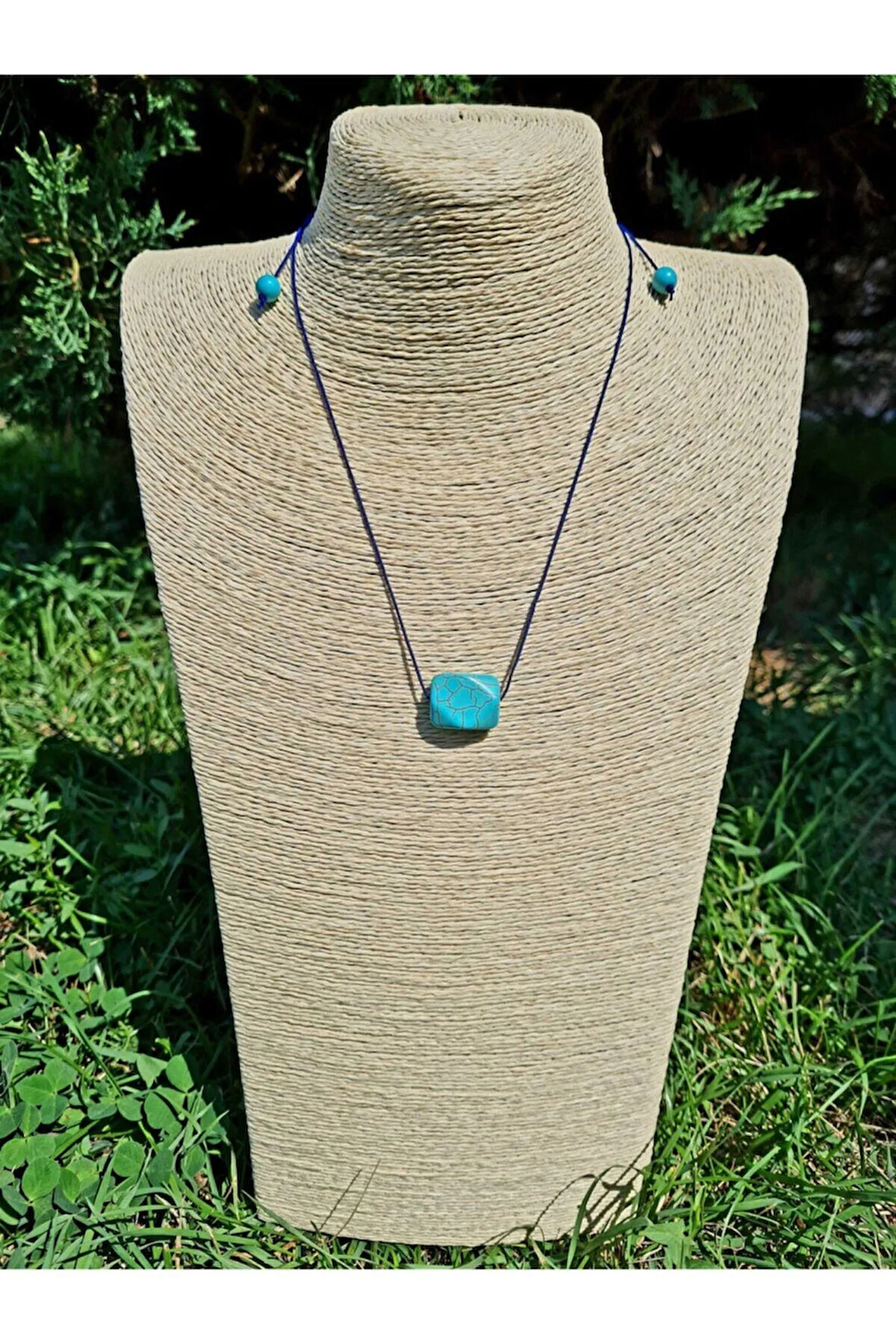 Sertifikalı Turkuaz Doğal Taş Kolye Iletişim Sadakat