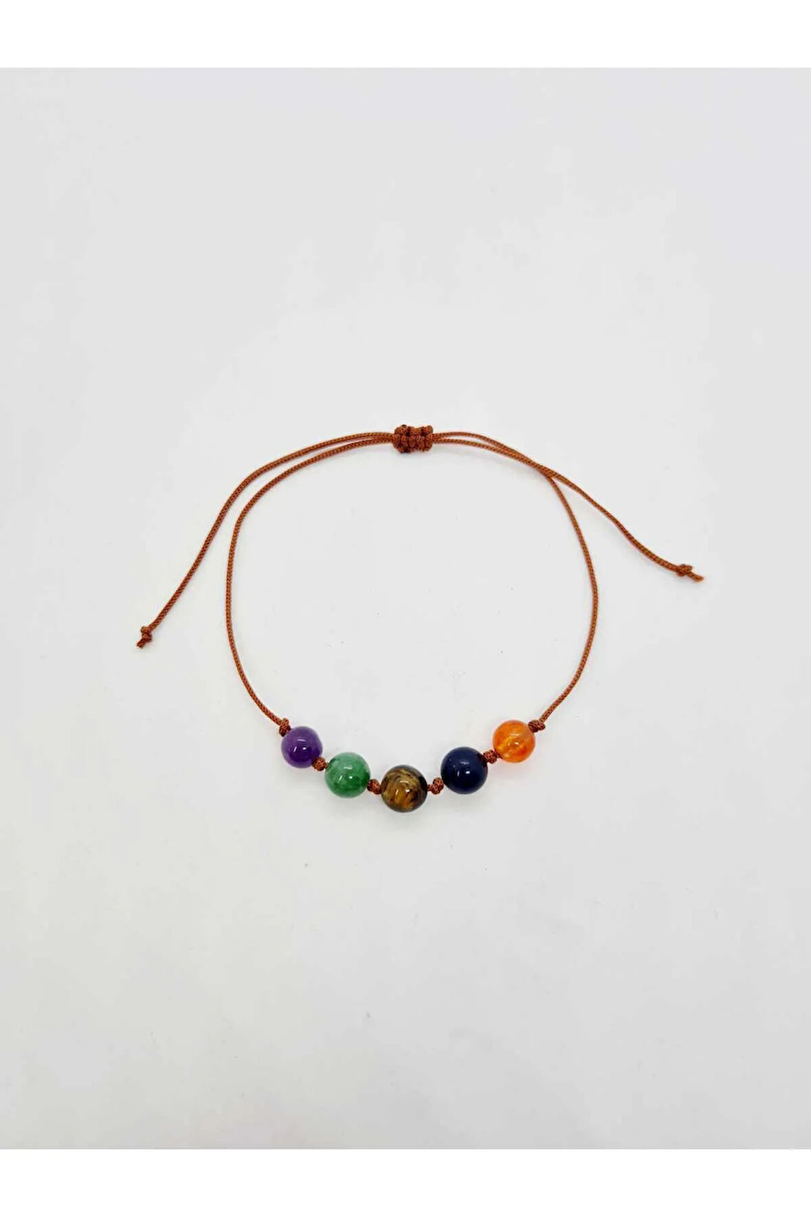 Sertifikalı Özel Tasarım Doğal Taş Oğlak Burcu Bileklik Ametist Aventurin Kaplan Gözü Lapis Akik