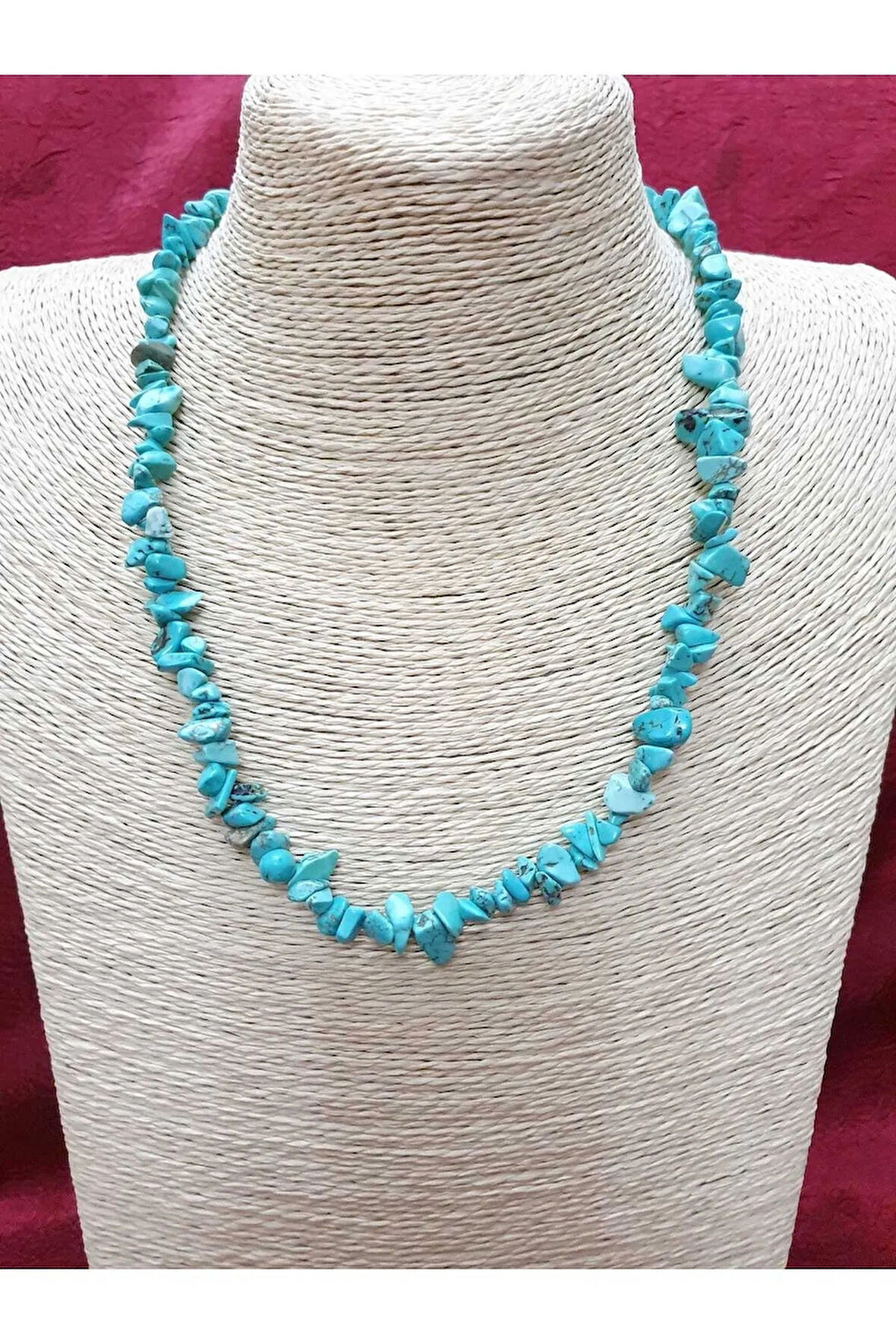 Sertifikalı Turkuaz Doğal Taş Kırıktaş Kolye