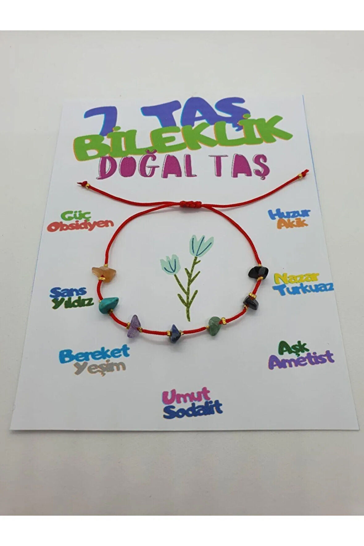 7 Taş Bileklik Doğal Taş Ip Bileklik Akik Turkuaz Ametist Sodalit Yeşim Yıldız Obsidyen