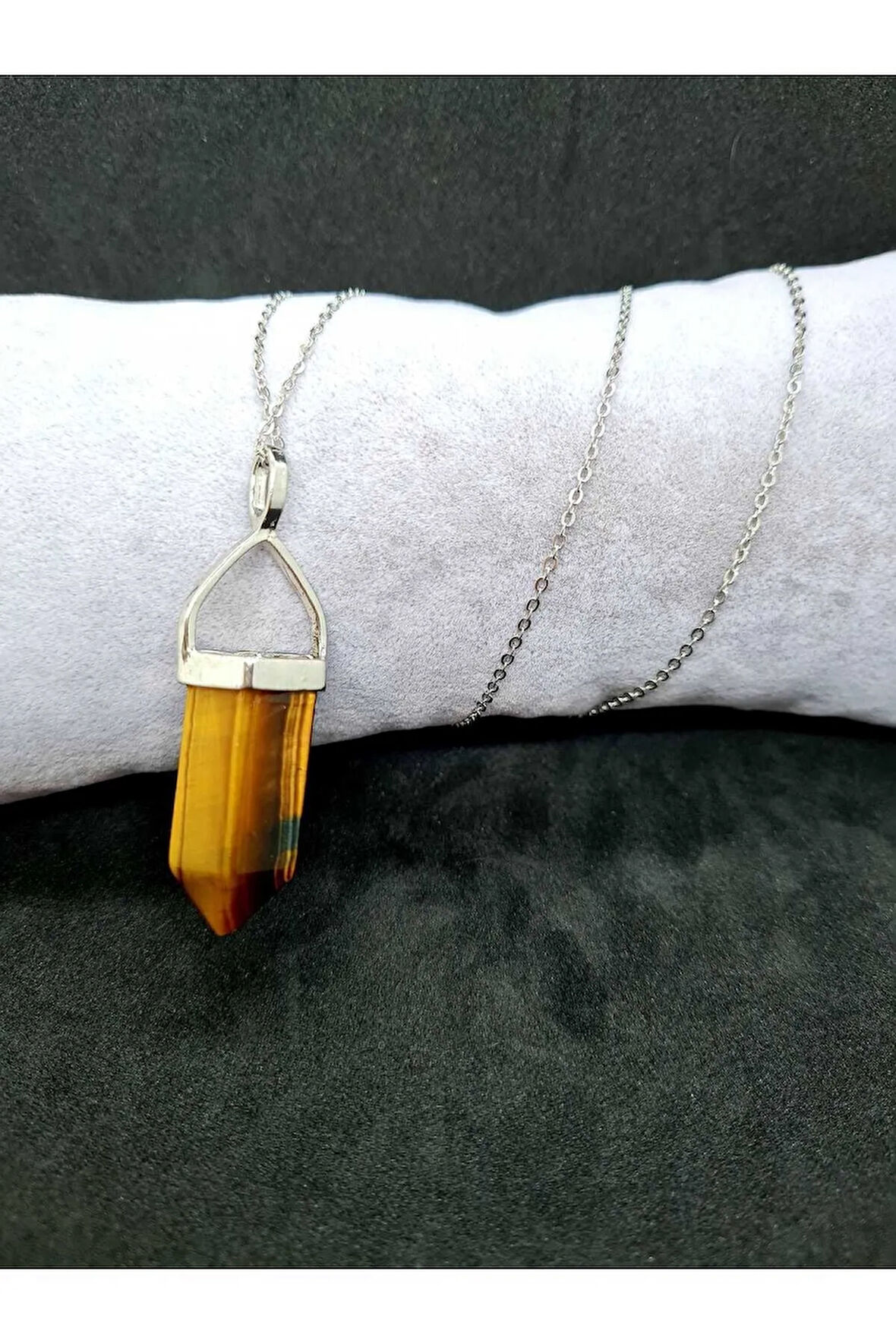 Kaplan Gözü Doğal Taş Obelix Kolye