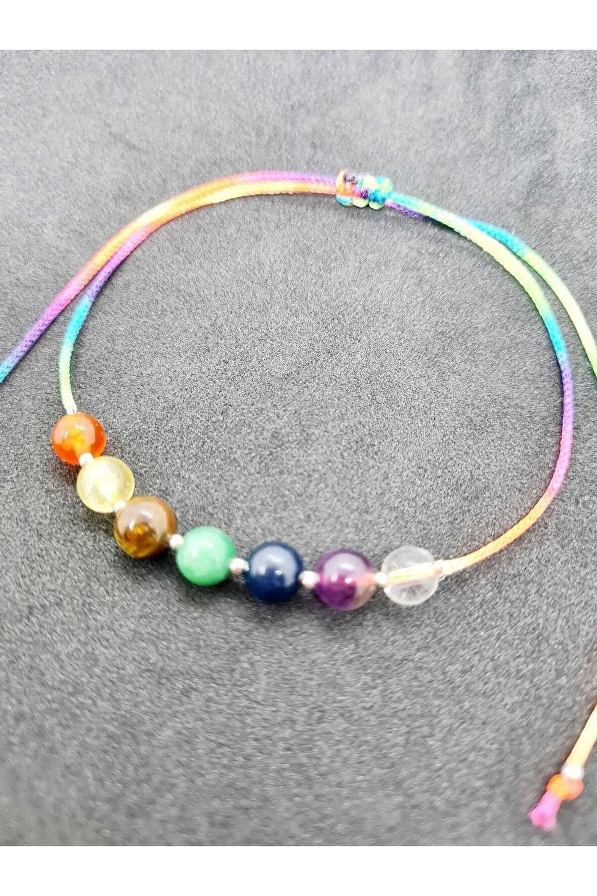 Doğal Taş 7 Çakra Bilekliği Akik Sitrin Kaplan Gözü Aventurin Lapis Lazuli Ametist Kristal Kuvars