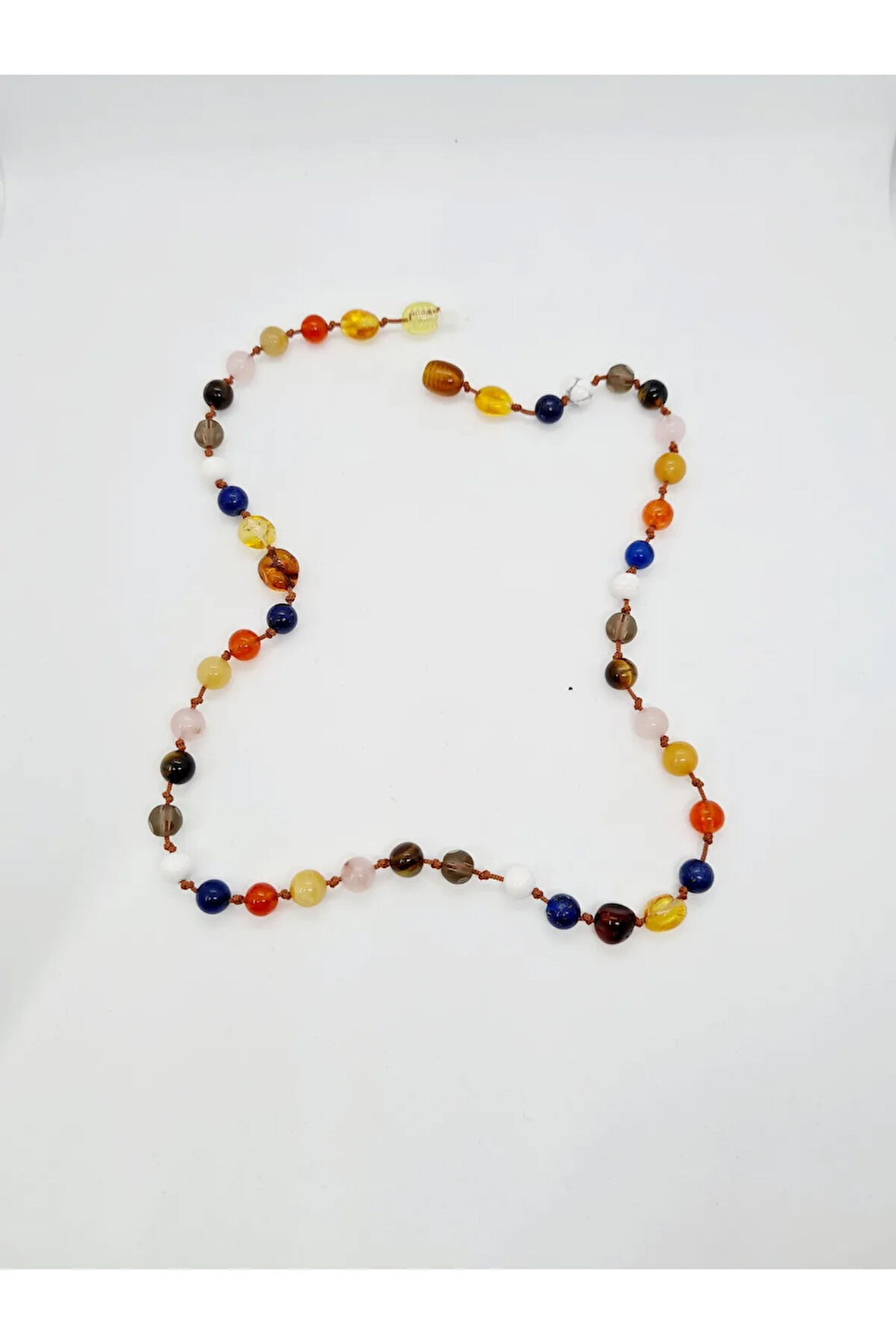 Sertifikalı Öğrenci Kolyesi Kehribar,Akik,Havlit,K Gözü,K Kuvars,Kalsit,Lapis Lazuli,Pembe Kuvars