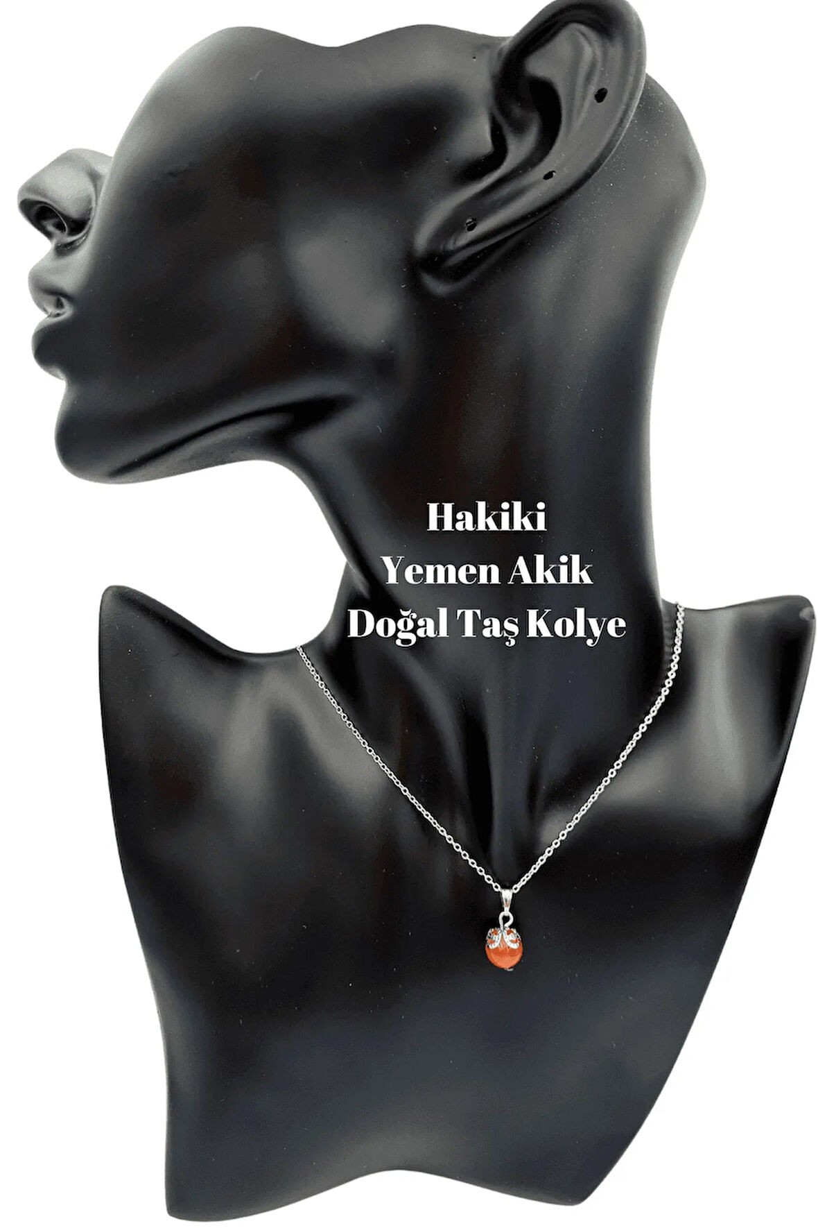 Hakiki Yemen Akik Doğal Taş Kolye