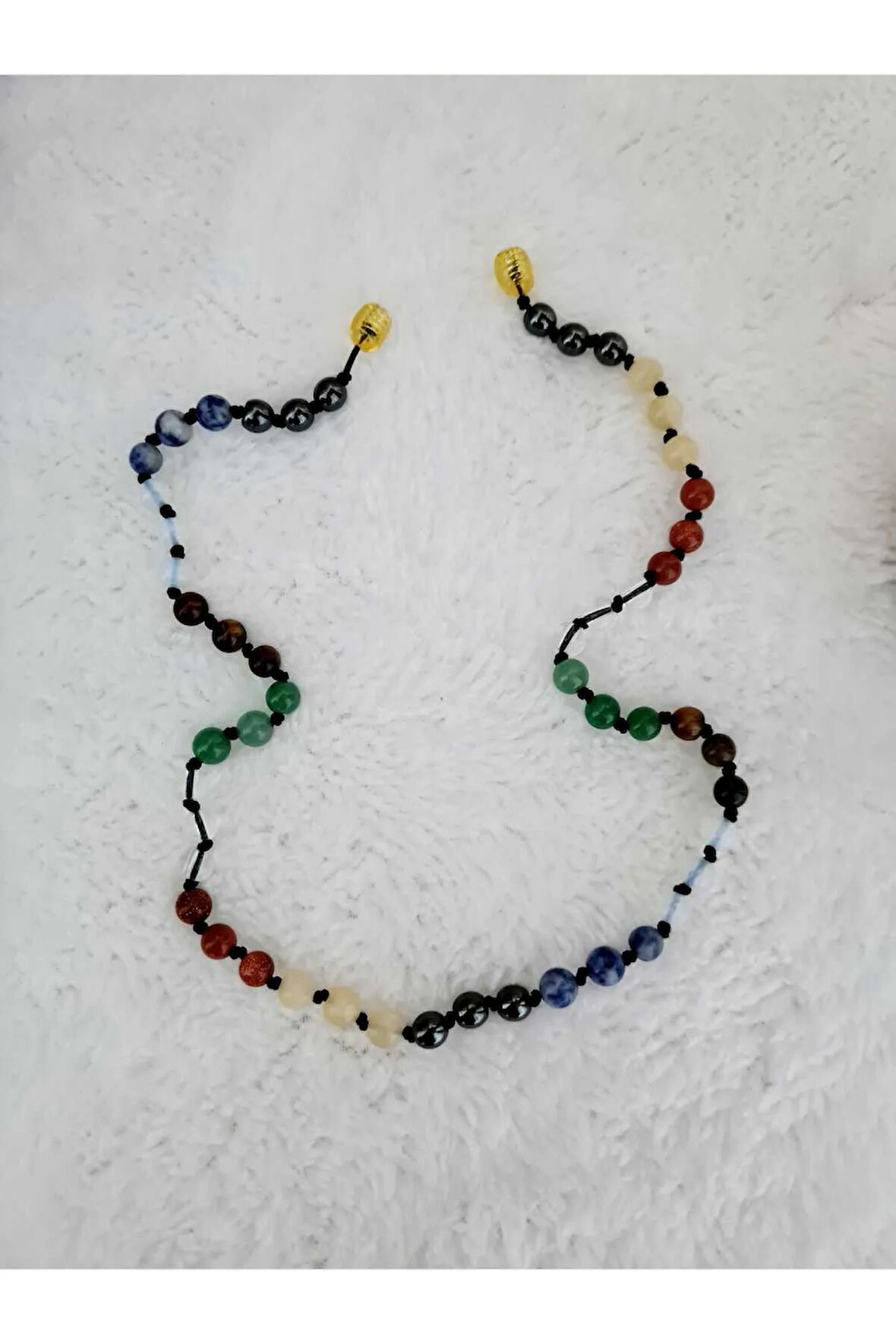 Doğal Taş Tasarım Kolye Hematit,Sodalit,Opal,Kaplan Gözü,Aventurin,Kristal Kuvars,Yıldız,Kalsit