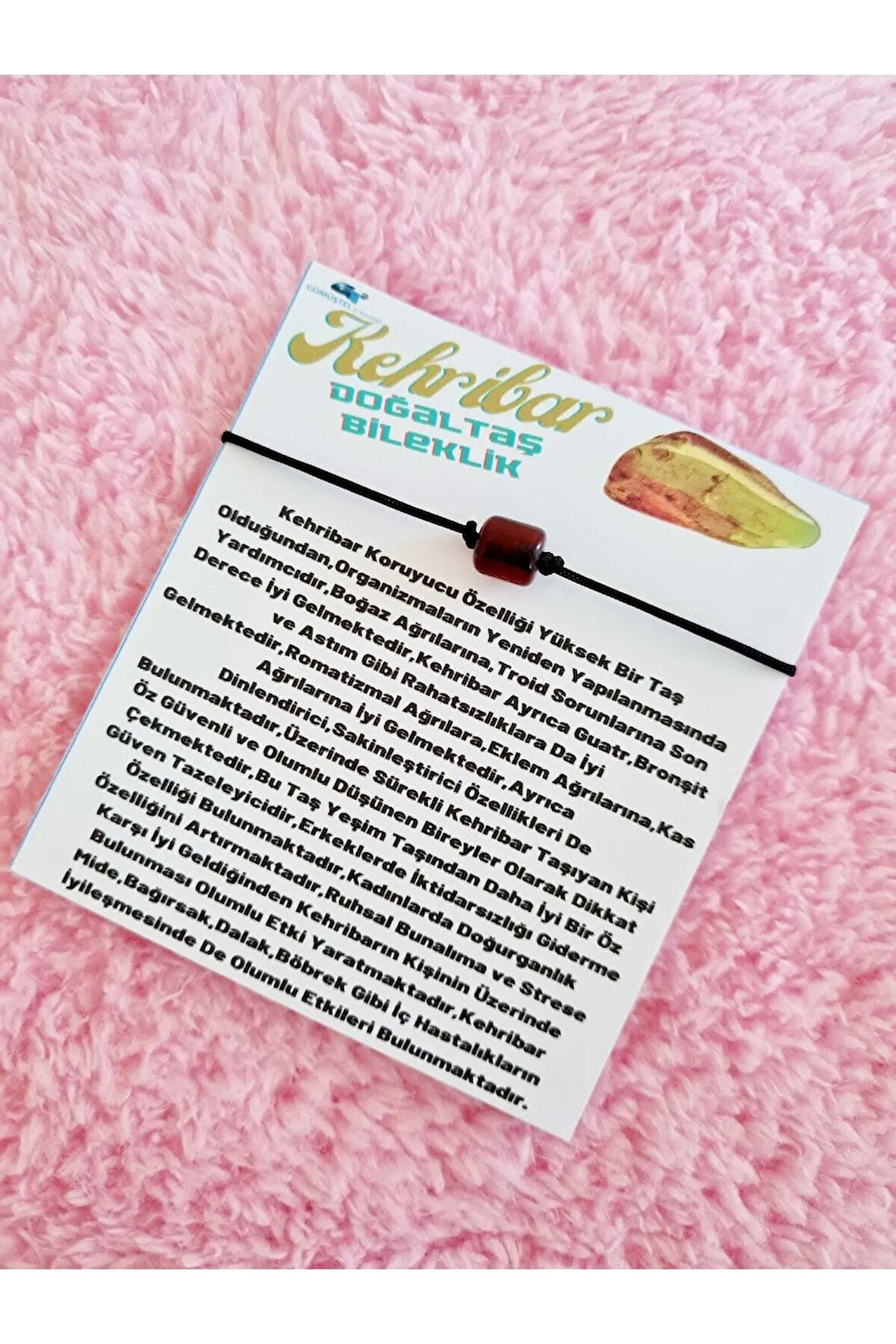 Doğal Kaya Kehribar Bileklik