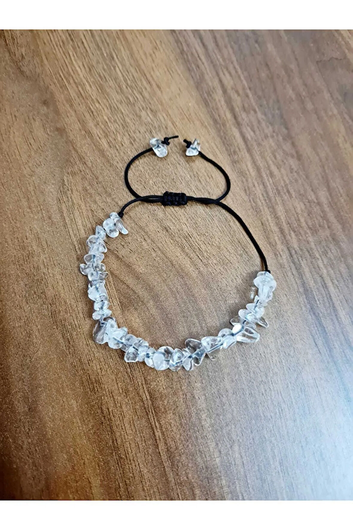 Doğal Kırık Taş Kristal Kuvars Taşı Bileklik Asansörlü Kilit Sistemi