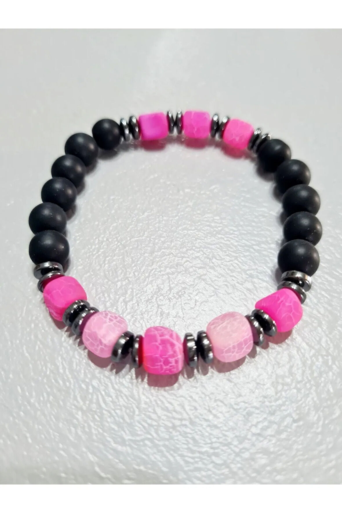 Sertifikalı Orijinal Doğal Taş Bileklik Akik Hematit Oniks Sürpriz Hediyeli