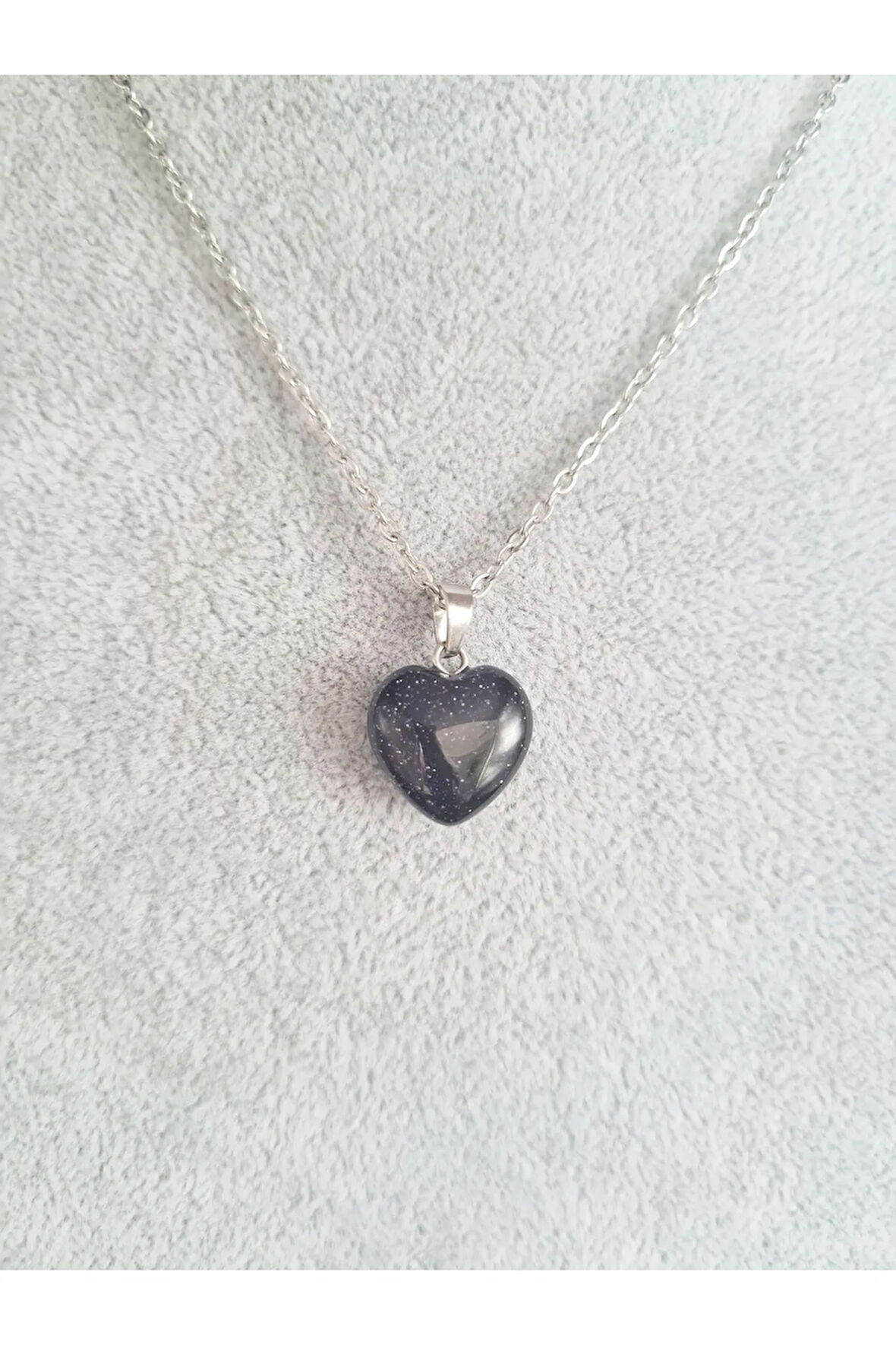 Doğal Taş Yıldız Kalp Model Minimal Kolye AAA Kalite