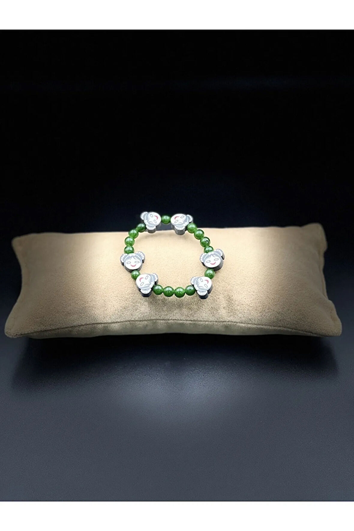 Unisex Yeşim Doğal Taş Çocuk Bilekliği