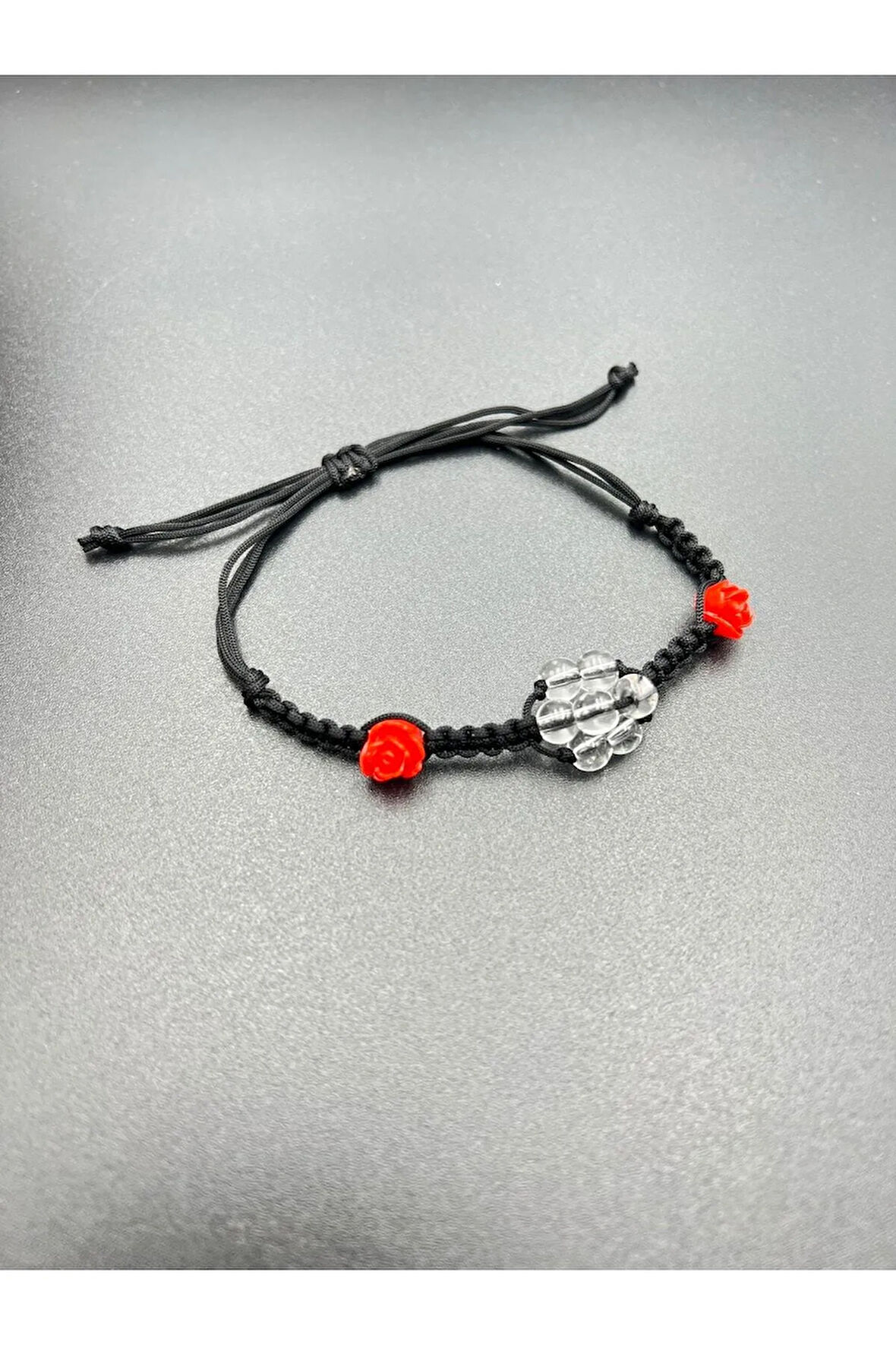 Kristal Kuvars Doğal Taş Bileklik Asansörlü Kilit Sistemi El Yapımı Bileklik 6mm