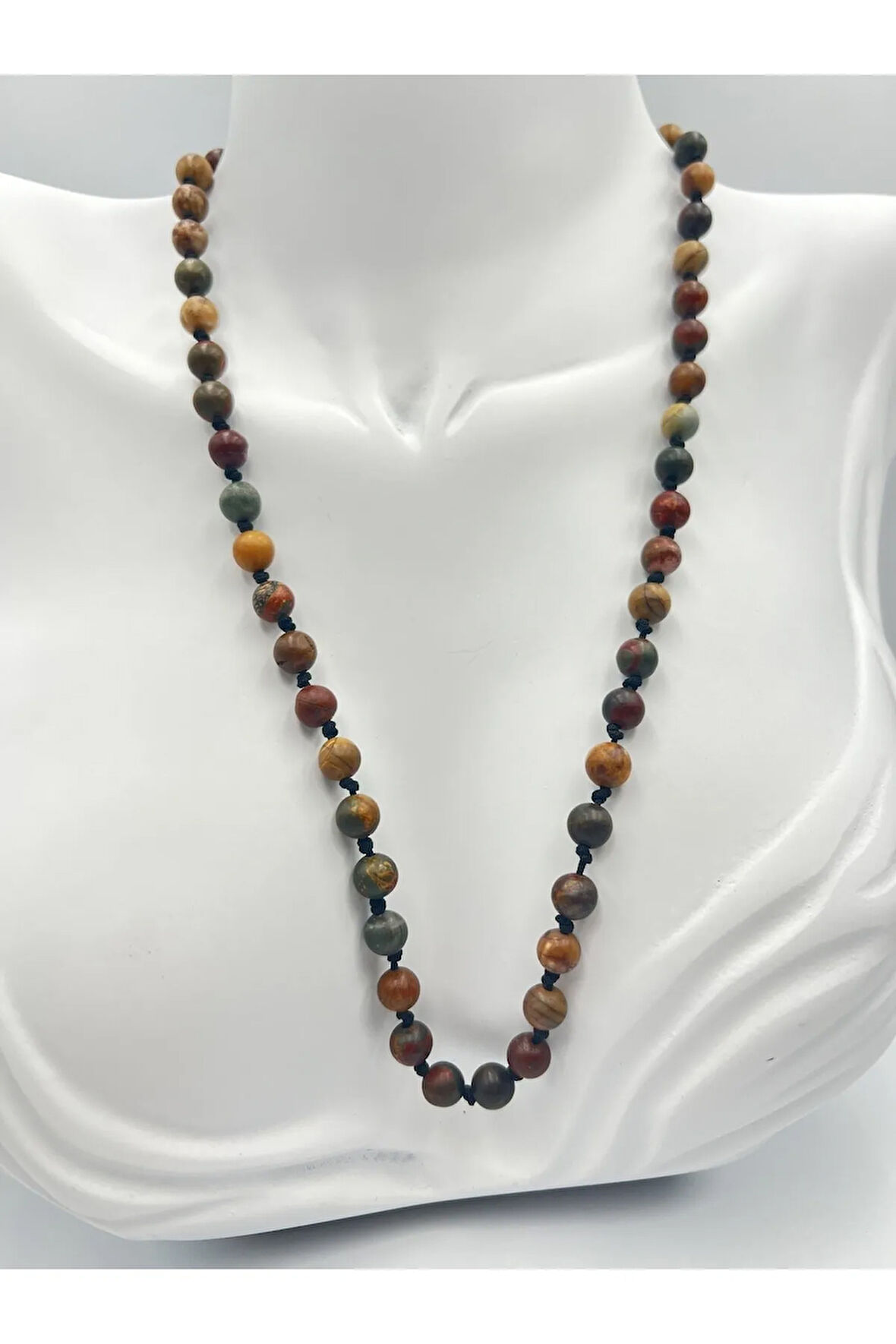 Doğal Taş Krizokol Taşı Kolye AAA Kalite 6mm