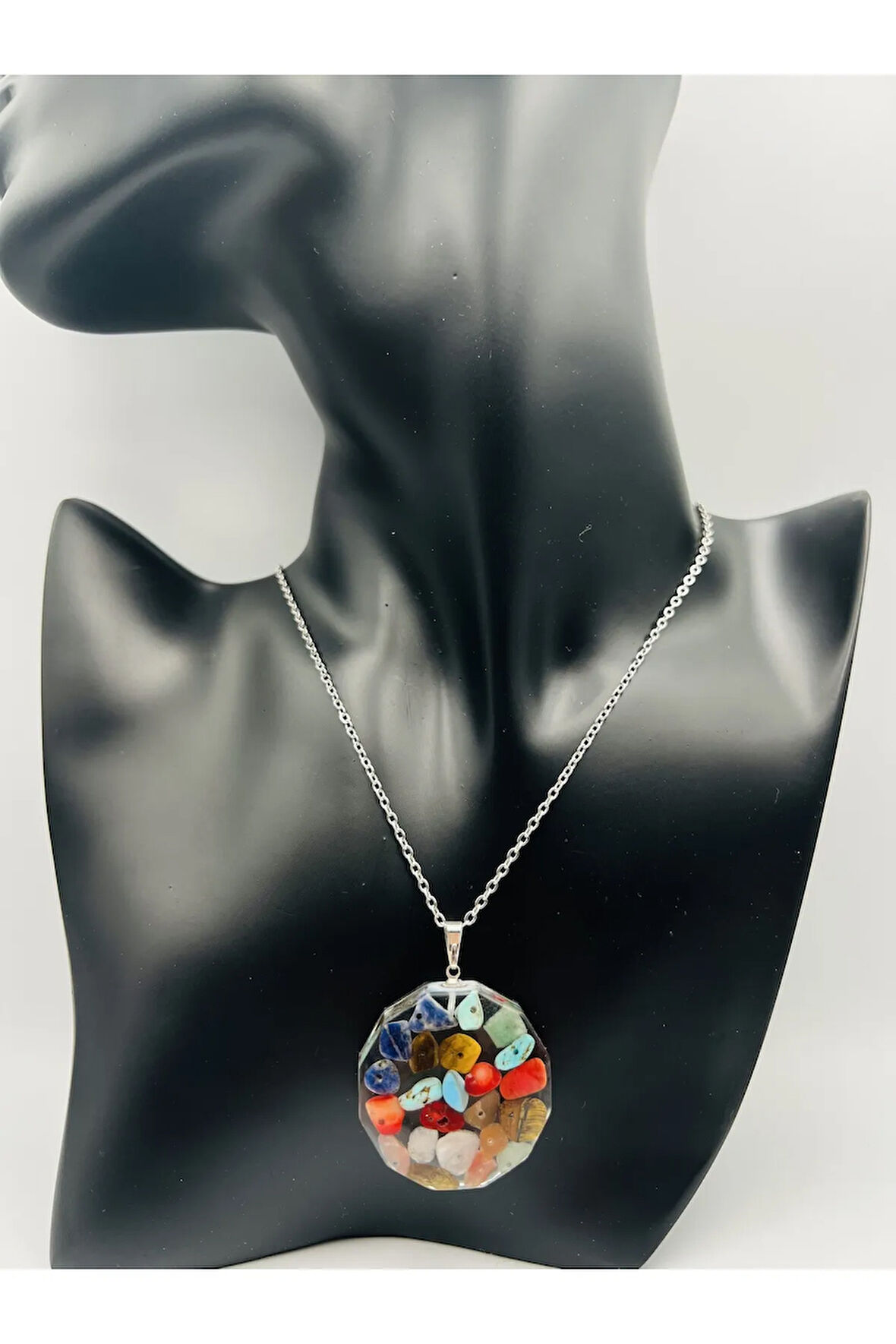 Doğal Taş Epoksi Kolye