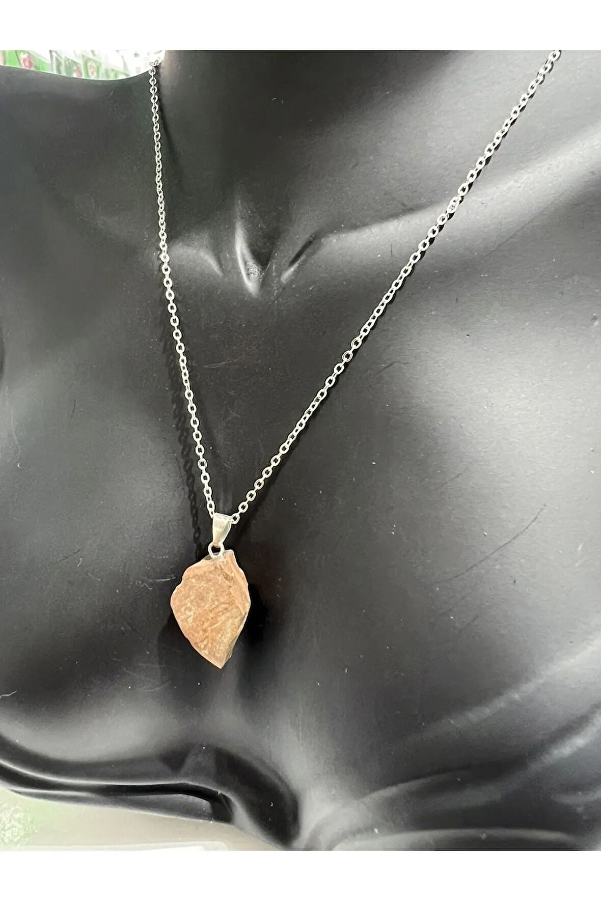 Orijinal İşlenmemiş Doğal Taş Kaplan Gözü Kolye Sürpriz Hediyeli