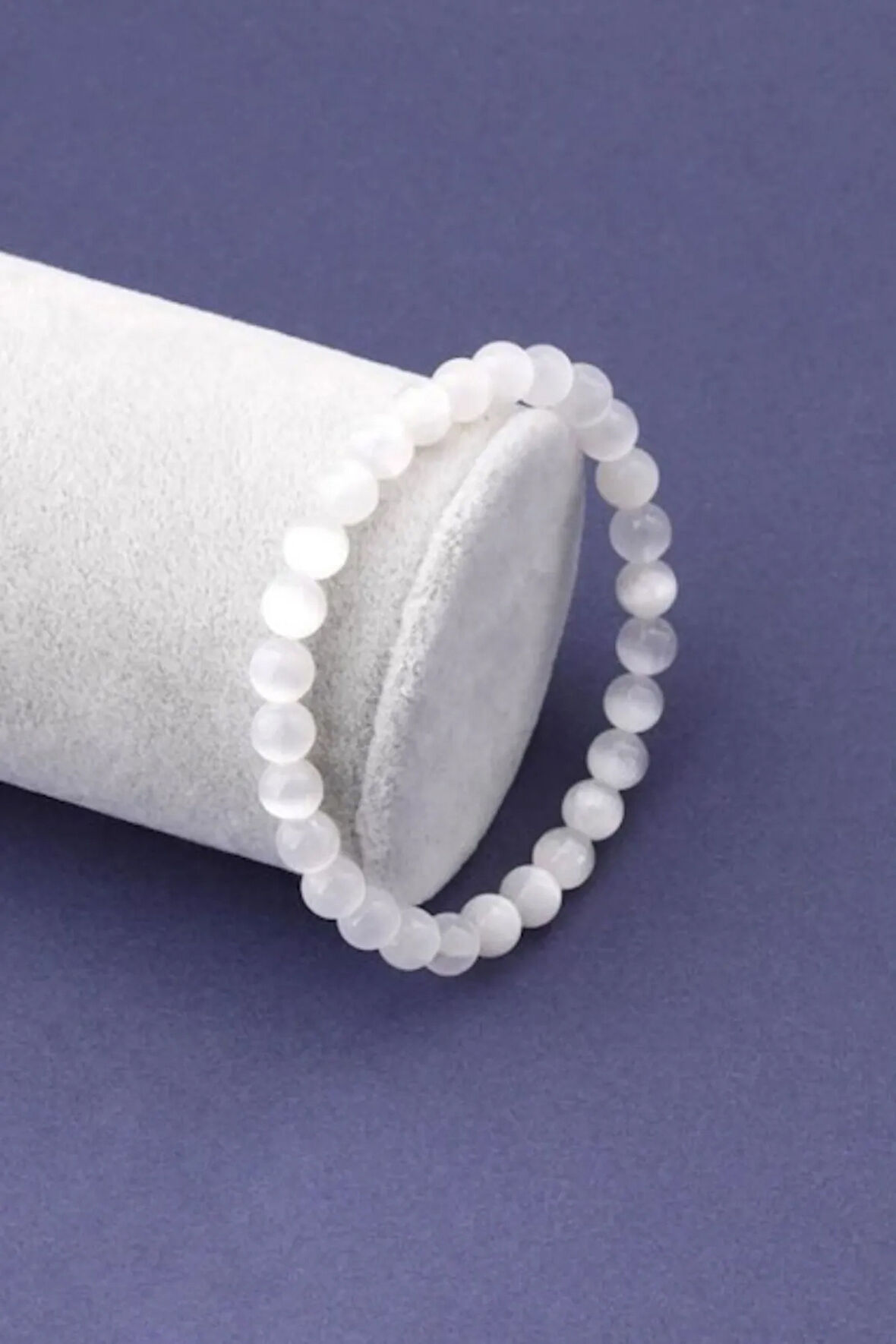 Selenit Doğal Taş Bileklik 6 mm