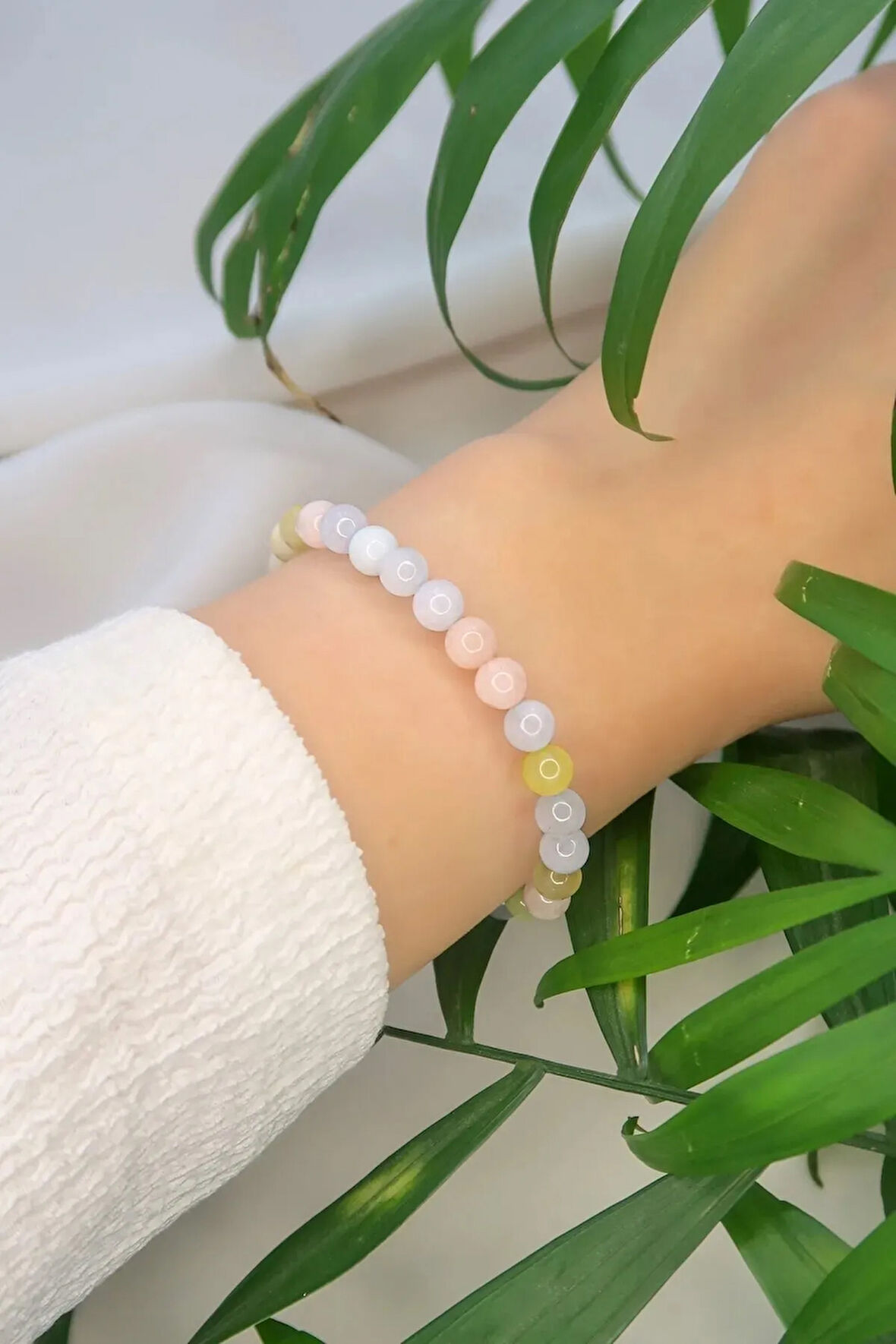 Morganit Doğal Taş Bileklik 6 mm