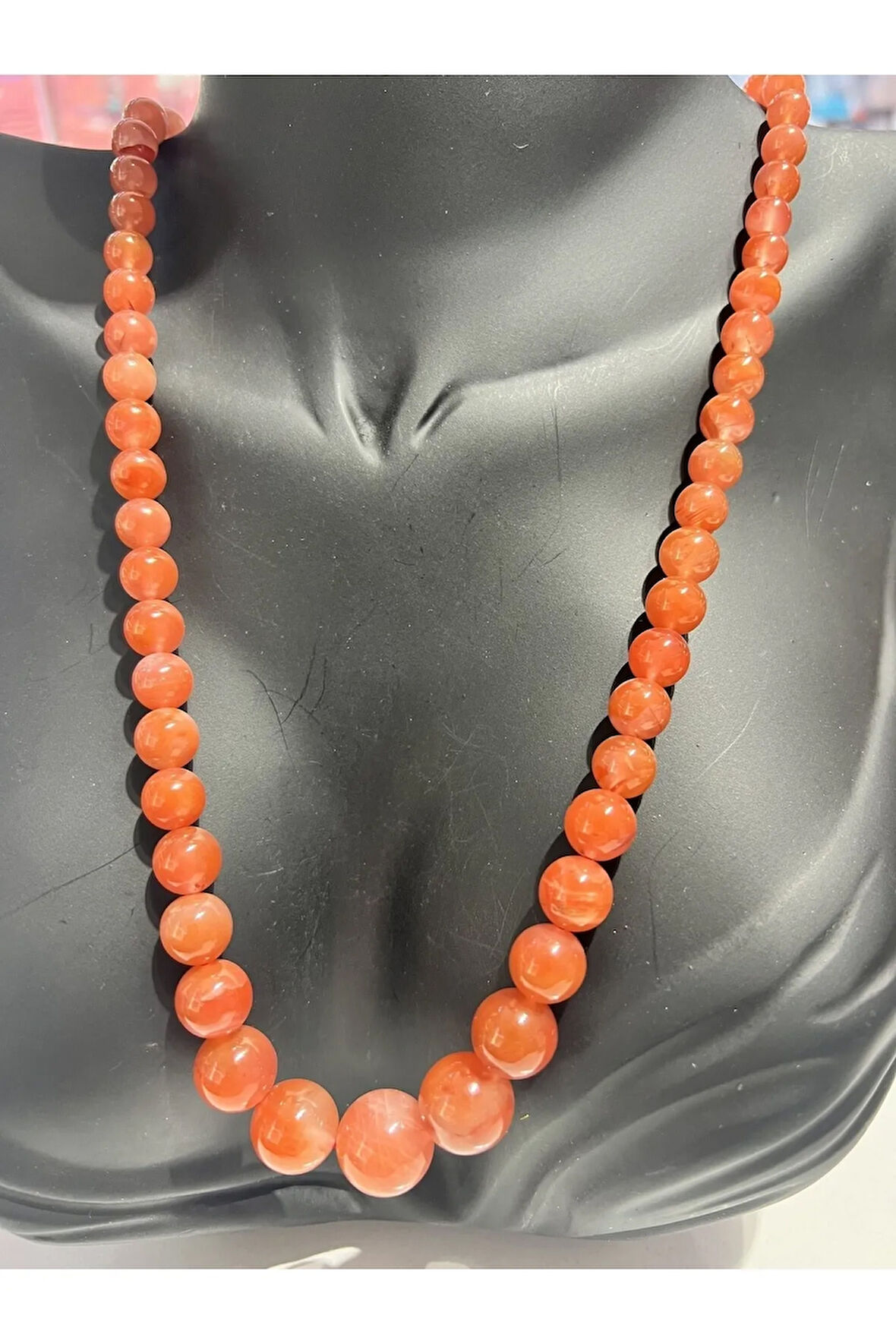 Sertifikalı Orijinal Yemen Akik Süzme Kolye Aaa Kalite 5,3-12,89 Mm