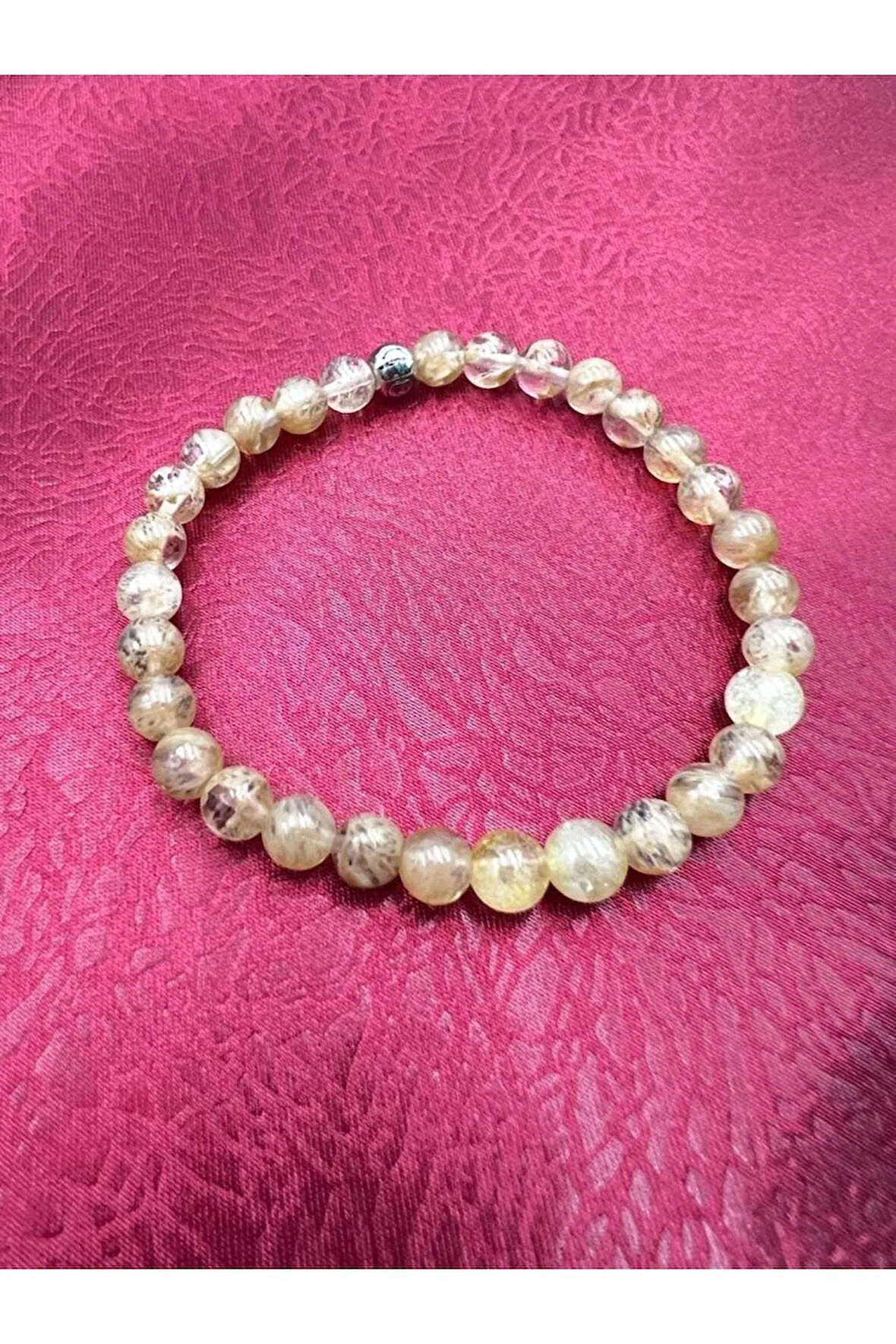 Sitrin Doğal Taş Bileklik 6 mm Sürpriz Hediyeli