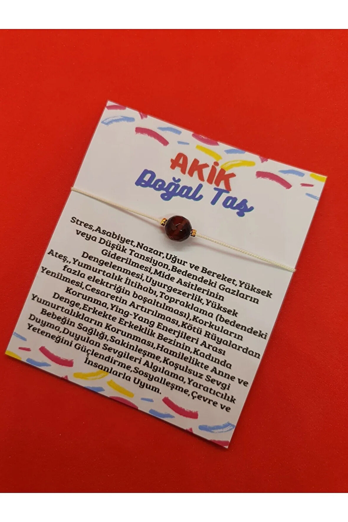 Akik Taşı Bileklik Asansörlü Ayarlanabilen İp Bileklik