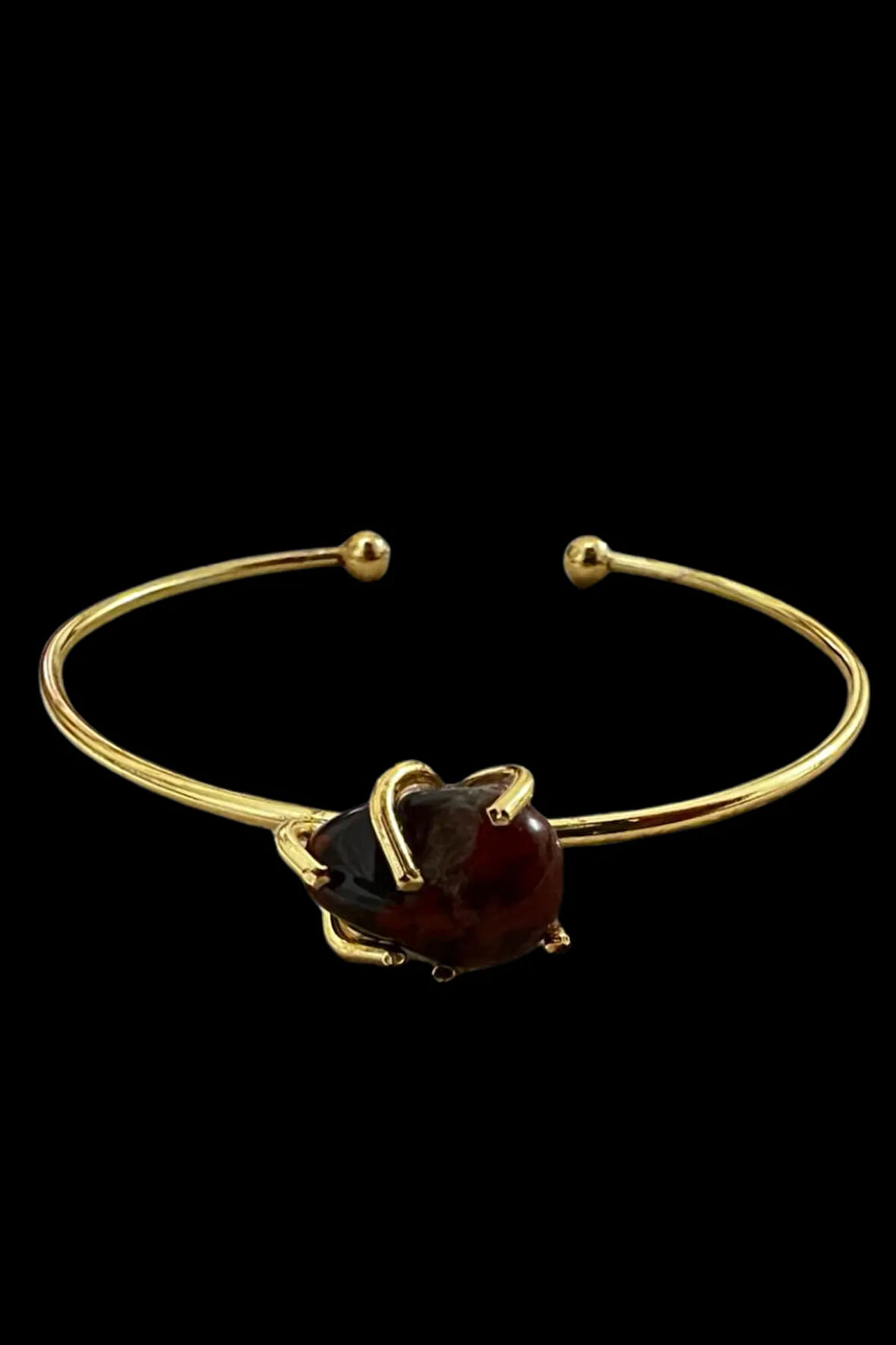 Sertifikalı Kantaşı Doğal Taş Kelepçe Bileklik Ayarlanabilir Tasarım