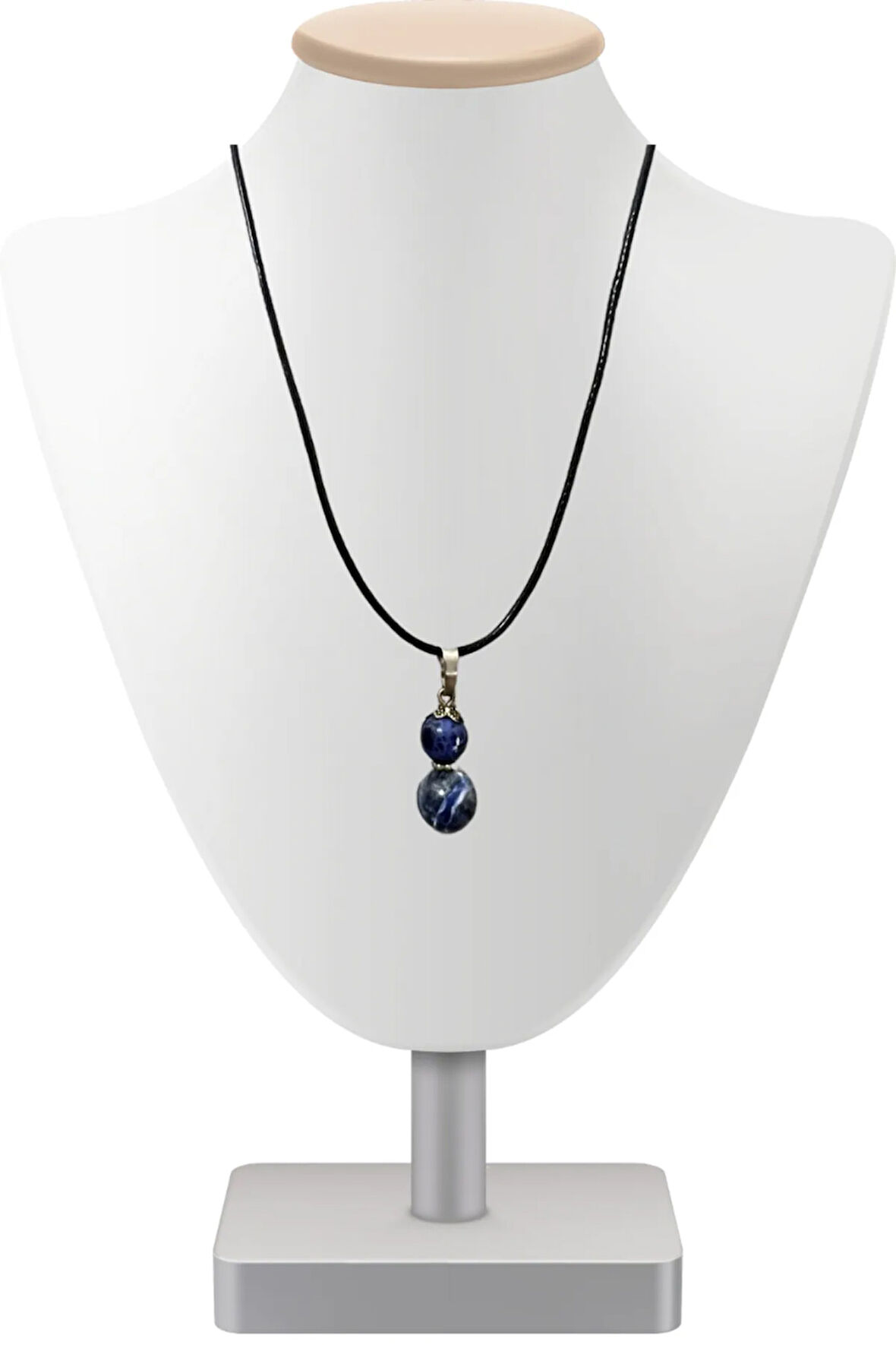 Unisex Sertifikalı Sodalit Doğal Taş Kolye