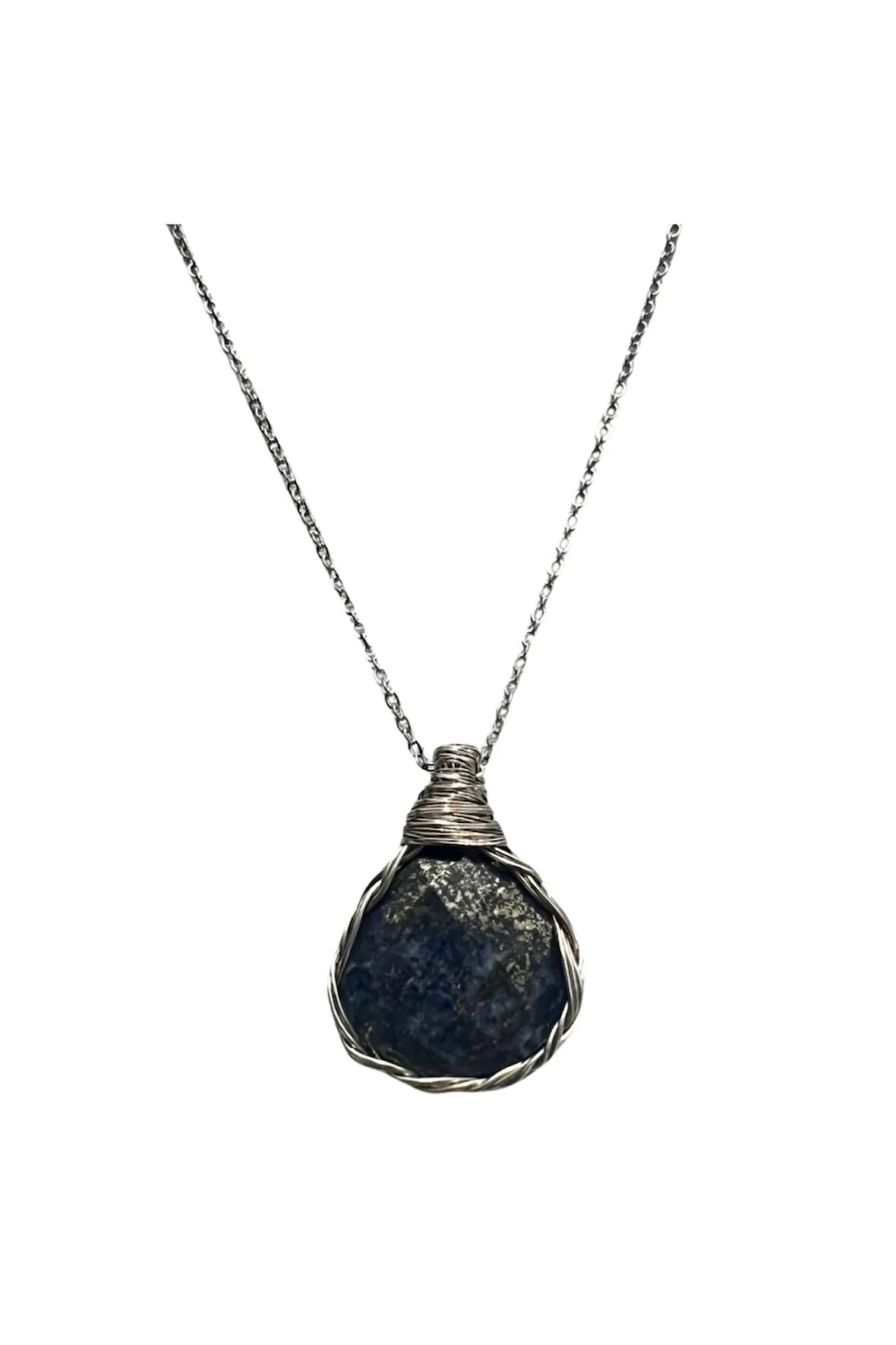 Sertifikalı Lapis Lazuli Doğal Taş Ekstra Flaşlı AAA Kalite Bakır Tel Örme El Yapımı Handmade