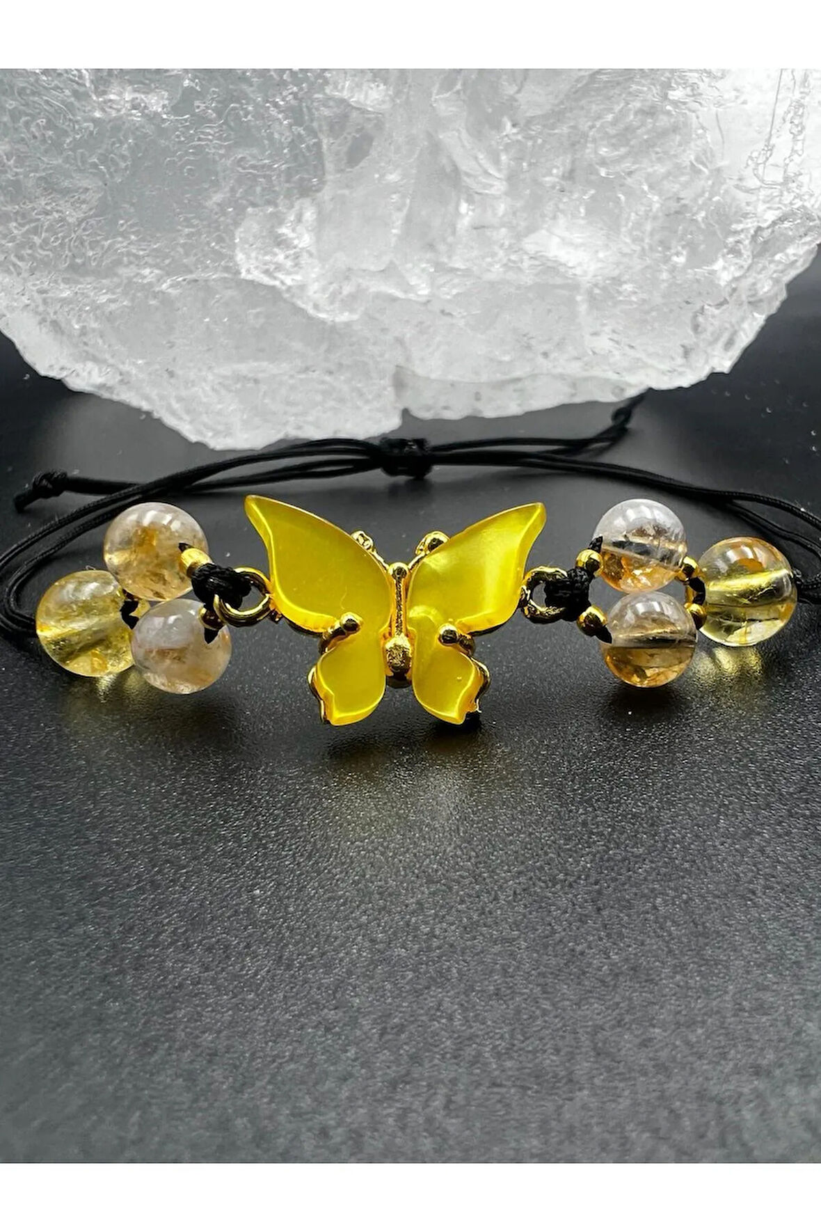 Sertifikalı Sitrin Doğal Taş Tasarım El Yapımı Bileklik