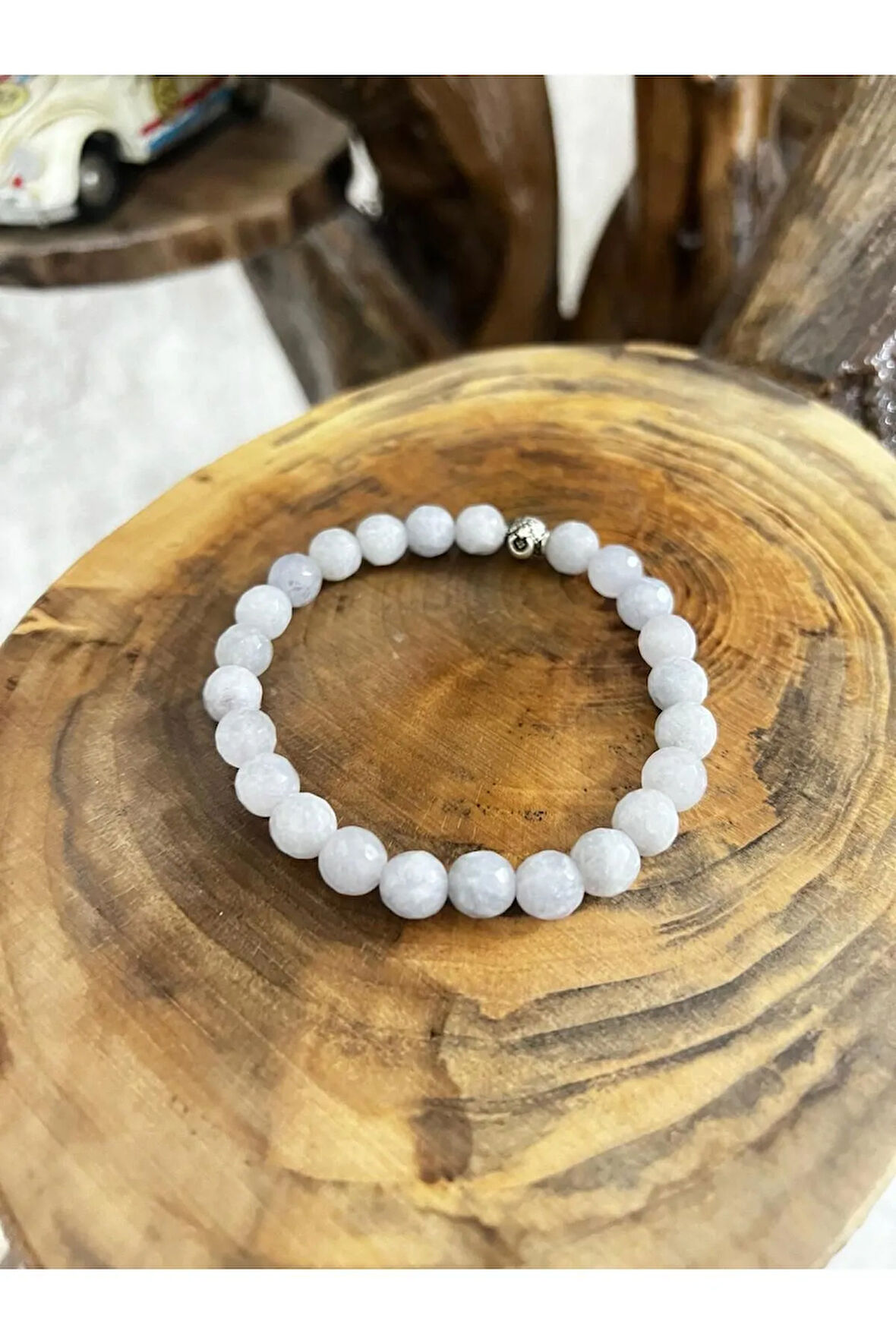 Sertifikalı Akuamarin Doğal Taş Faseta Kesim Bileklik AAA Kalite Sürpriz Hediyeli