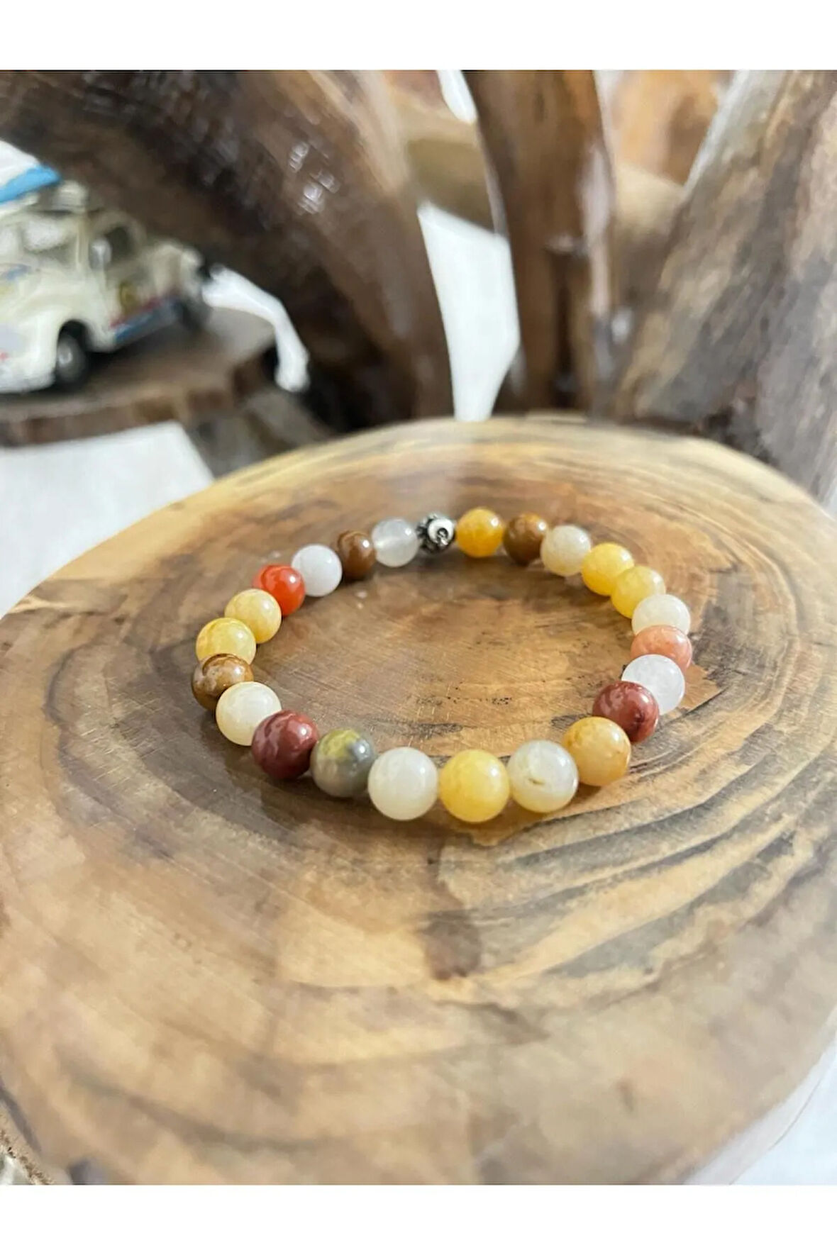 Sertifikalı Doğal Taş Kalsit Bileklik