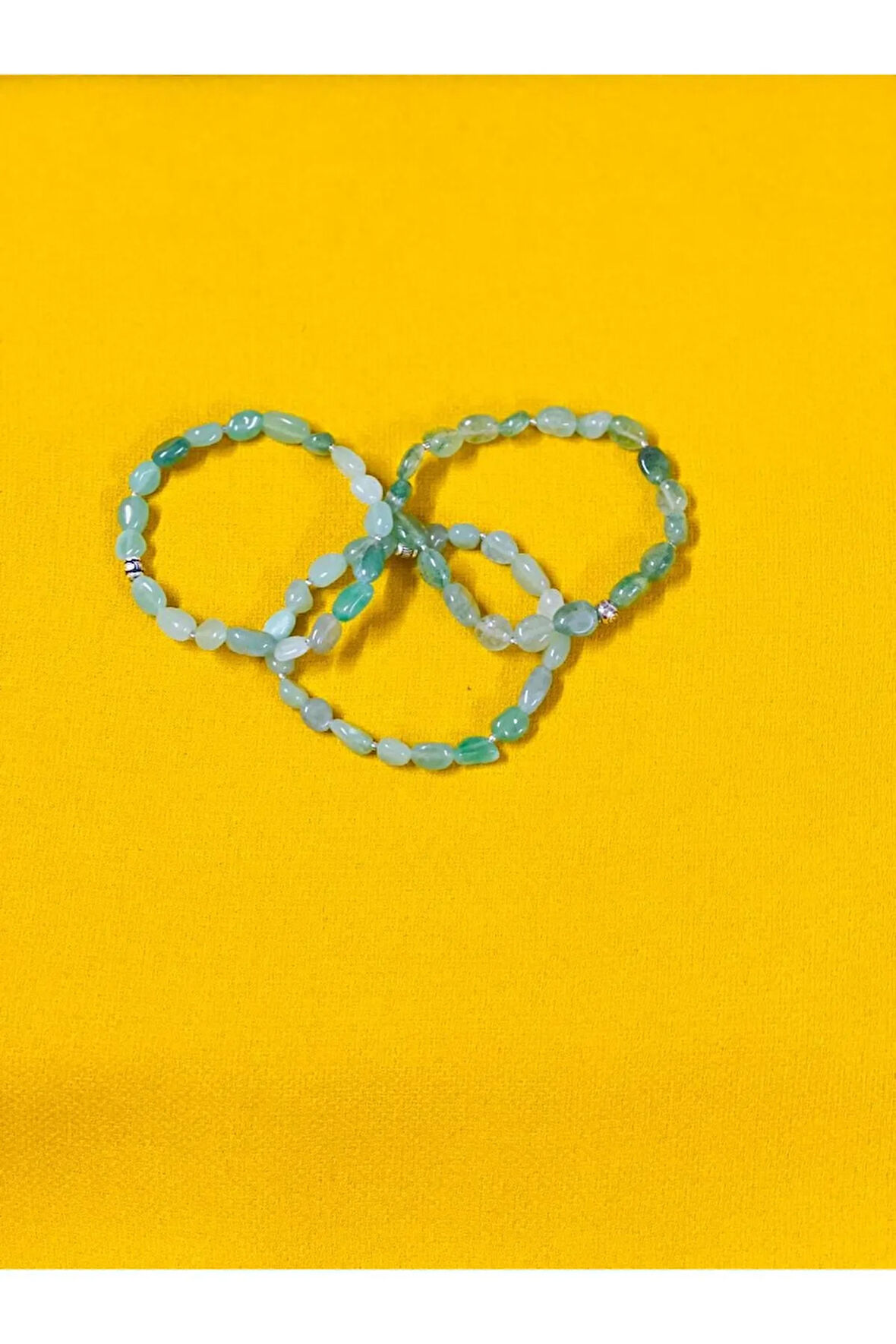 Sertifikalı Aventurin Doğal Taş Şekilsiz Tımbıl Bileklik