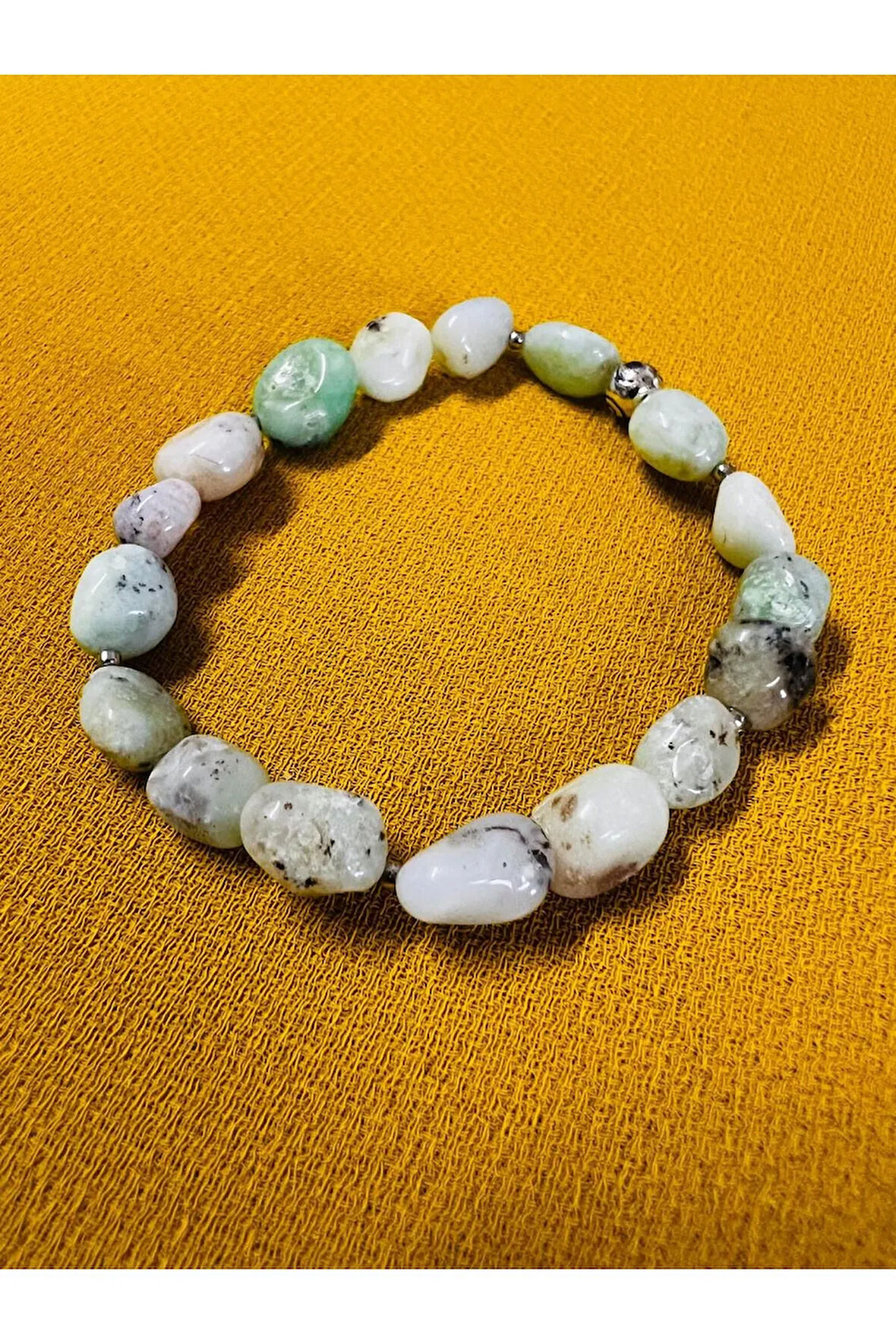 Sertifikalı Krizopras Doğal Taş Şekilsiz Tımbıl Bileklik