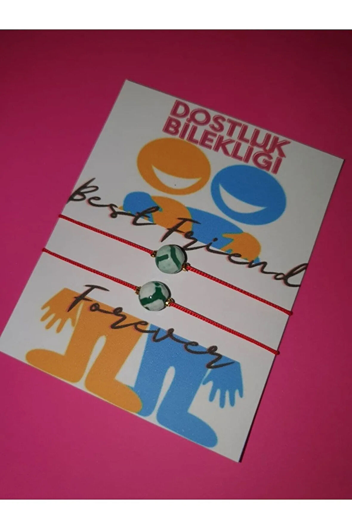 Dostluk Akik Doğal Taşlı İp Bileklik