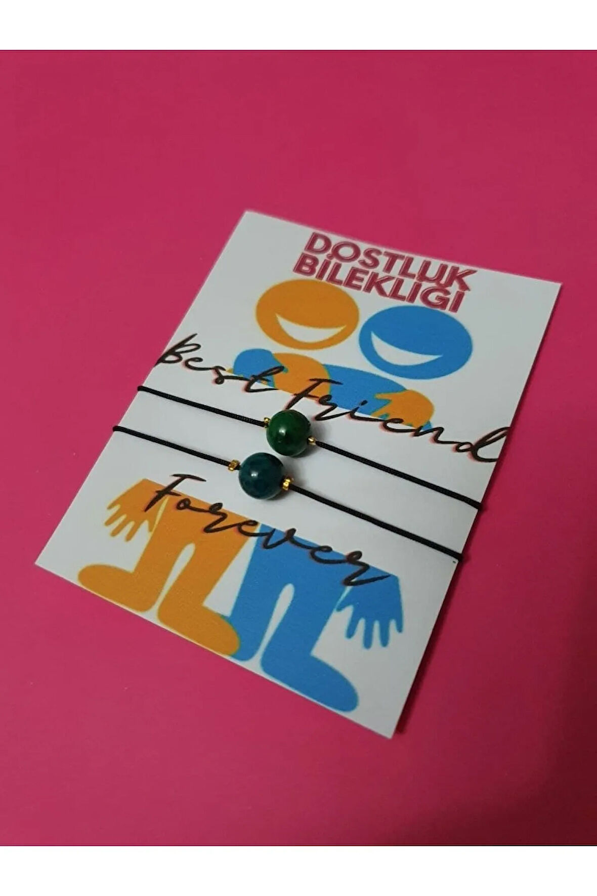 Dostluk Krizokol Doğal Taşlı İp Bileklik