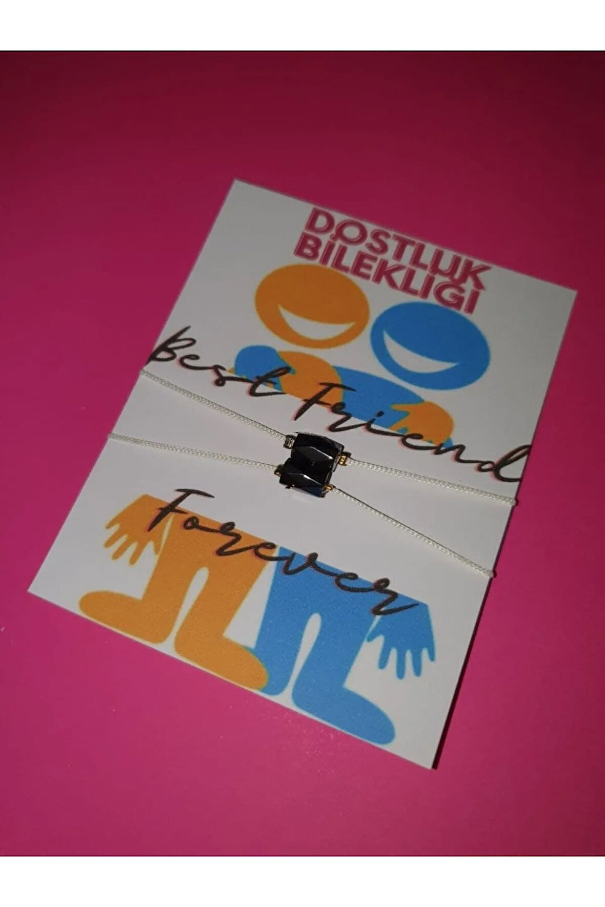 Dostluk Hematit Mıknatıslı Doğal Taşlı İp Bileklik