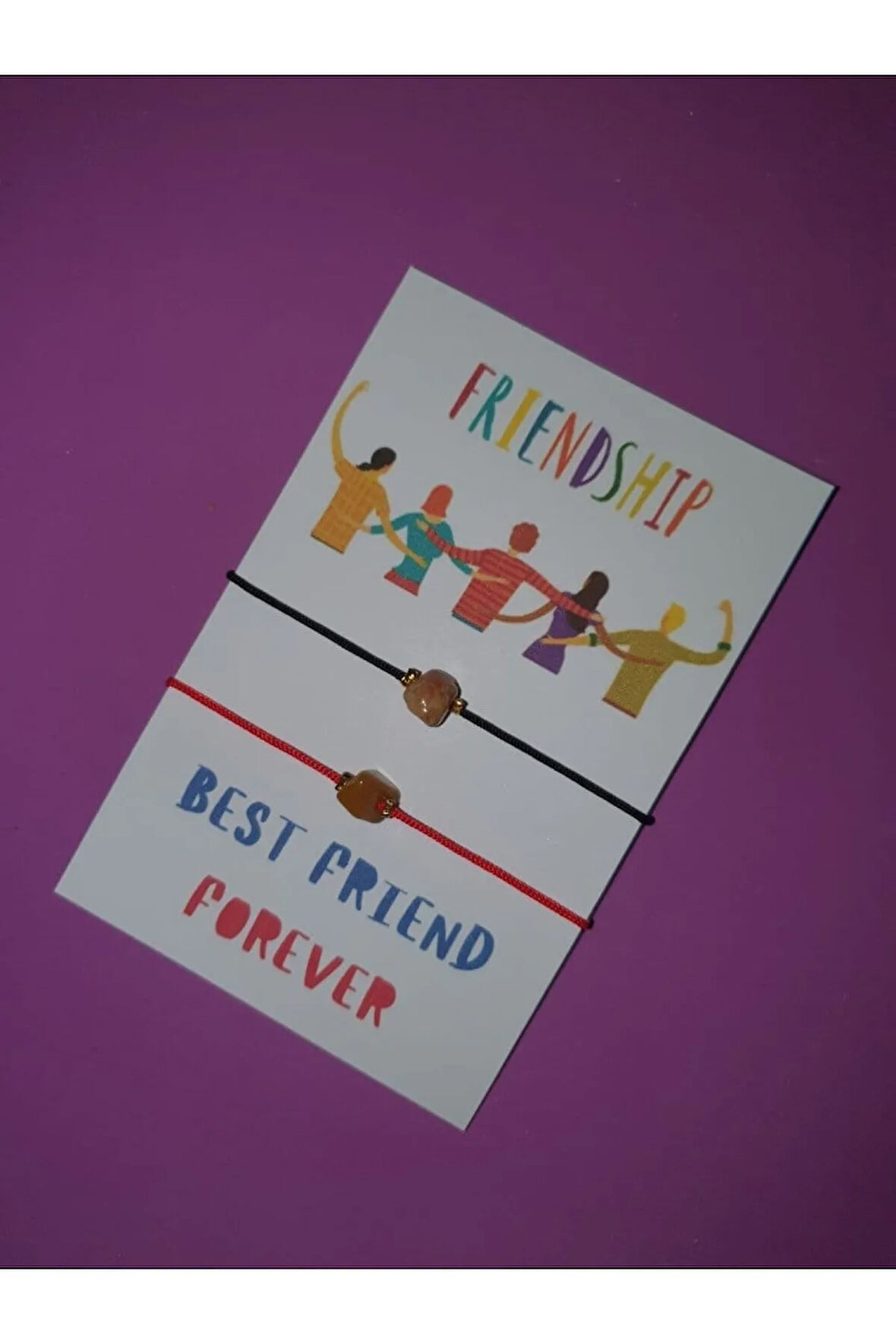 Dostluk Akik Doğal Taşlı İp Bileklik