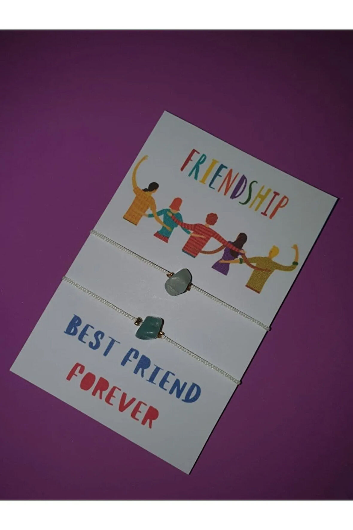 Dostluk Amazonit Doğal Taşlı İp Bileklik