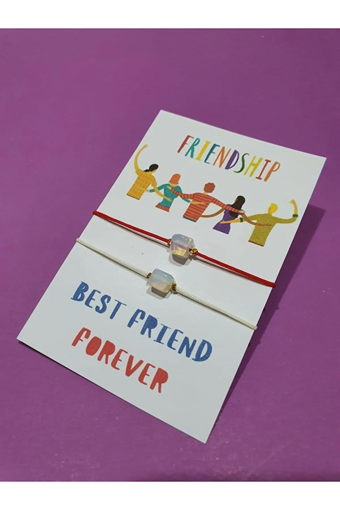 Dostluk Opal Doğal Taşlı İp Bileklik