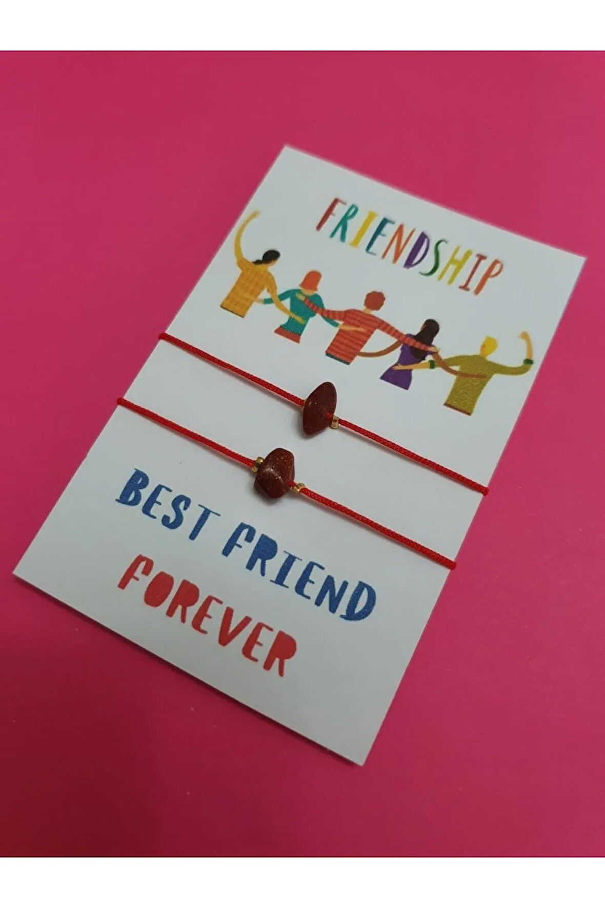 Dostluk Yıldız Doğal Taşlı İp Bileklik