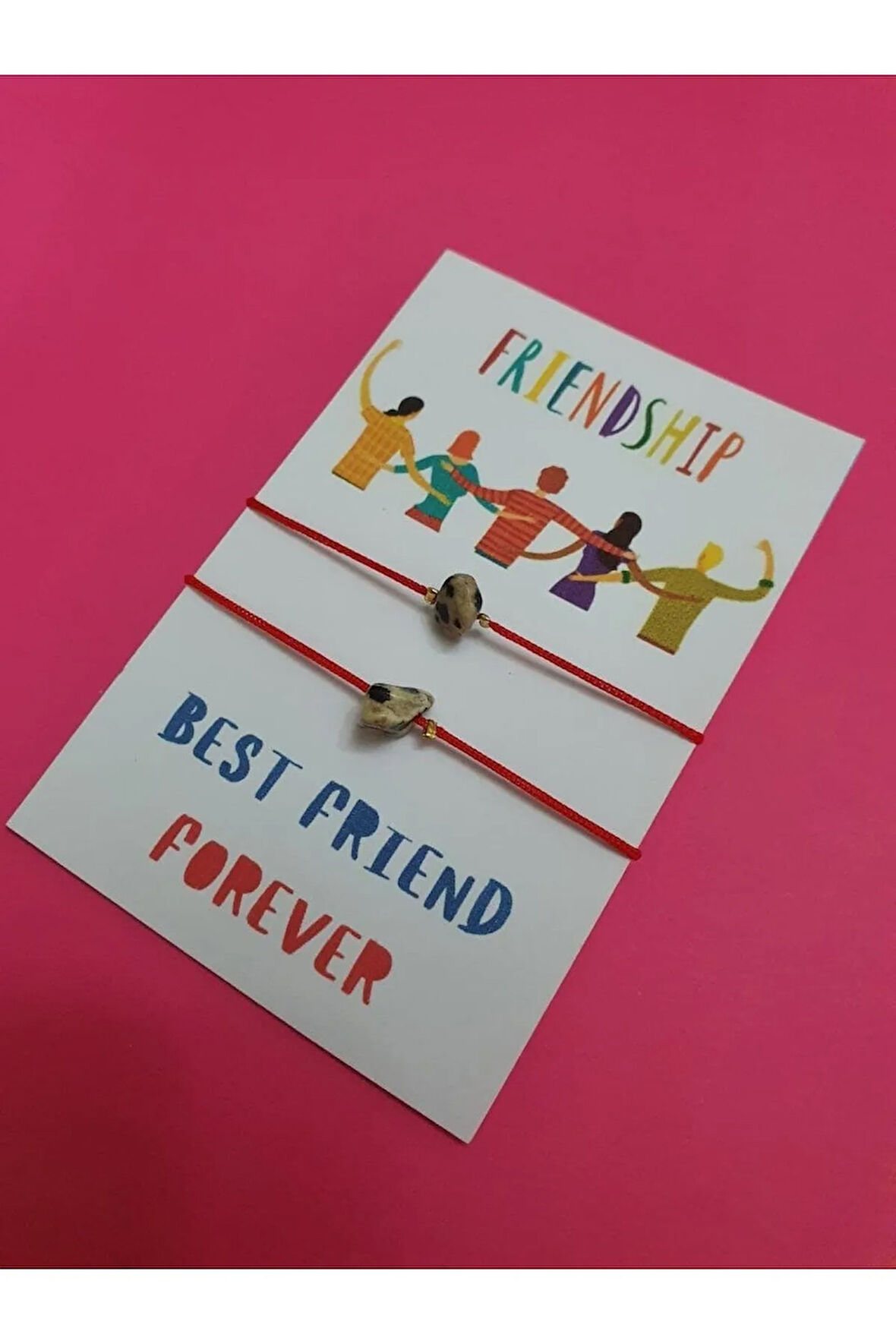 Dostluk Jasper Doğal Taşlı İp Bileklik