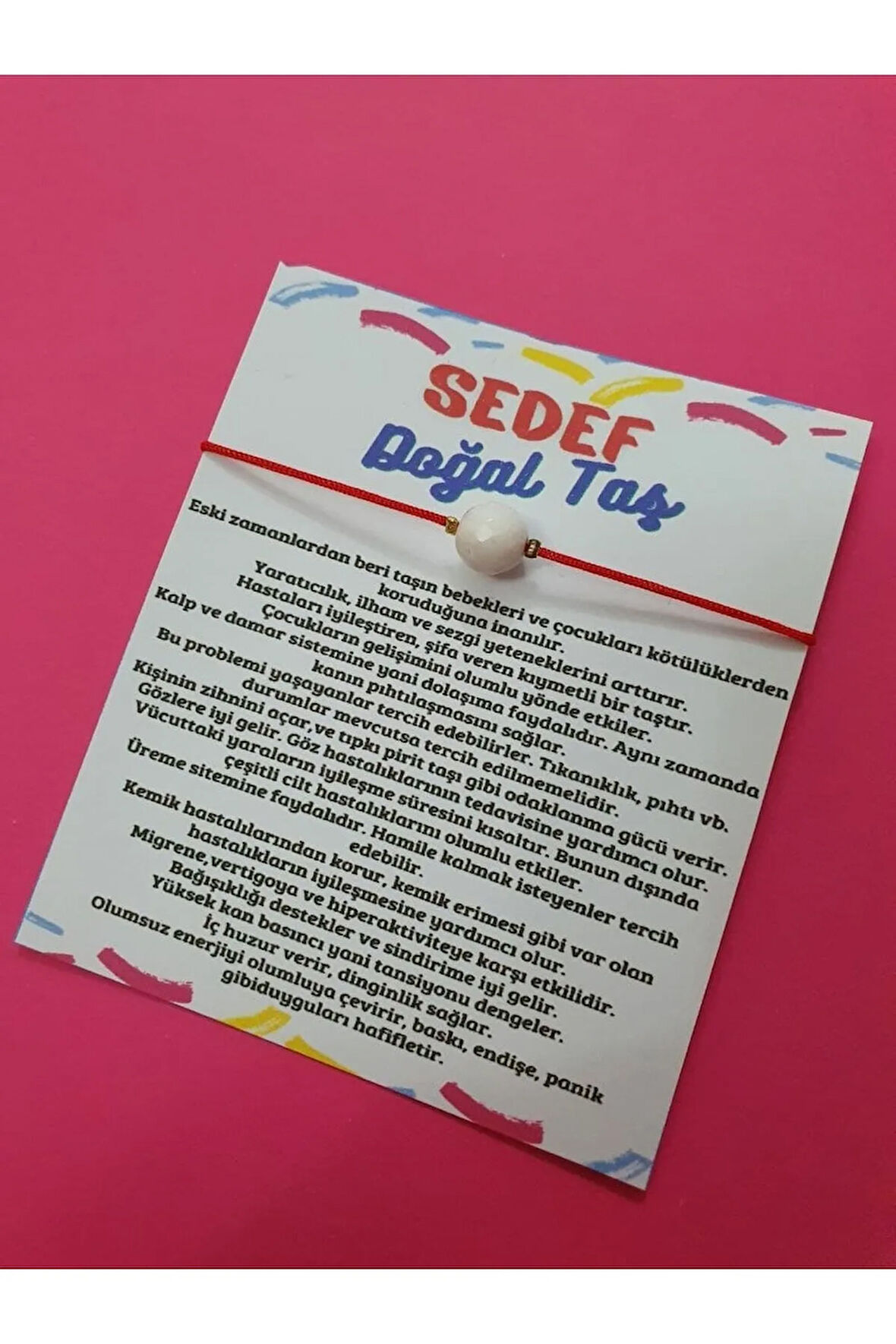 Sedef Doğal Taş Ayarlamalı Doğal Taş Bileklik