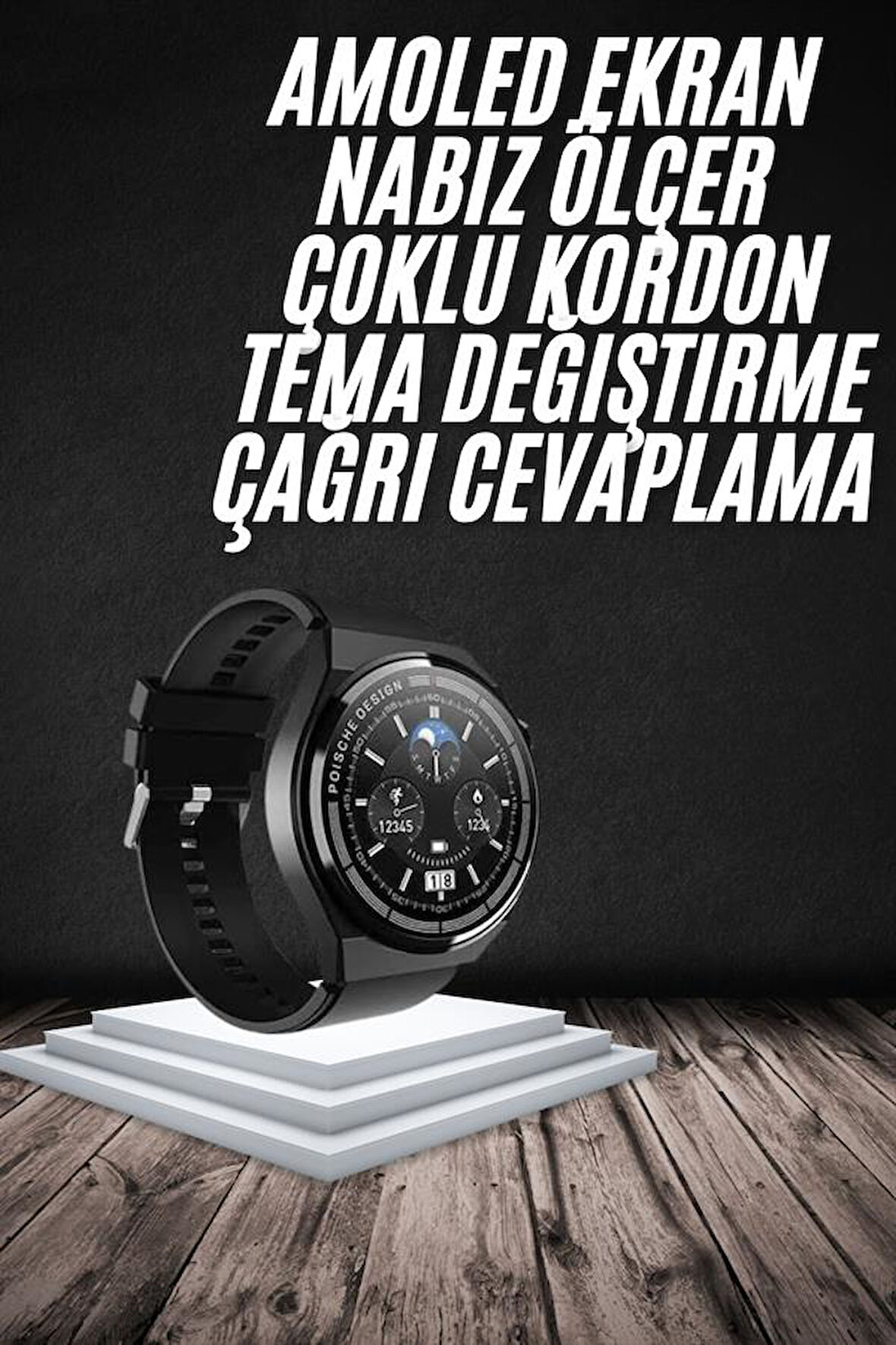 En Çok Tercih Edilen Akıllı Saat Amoled Ekran Nabız Sensörü GPS Uyumlu Adımsa