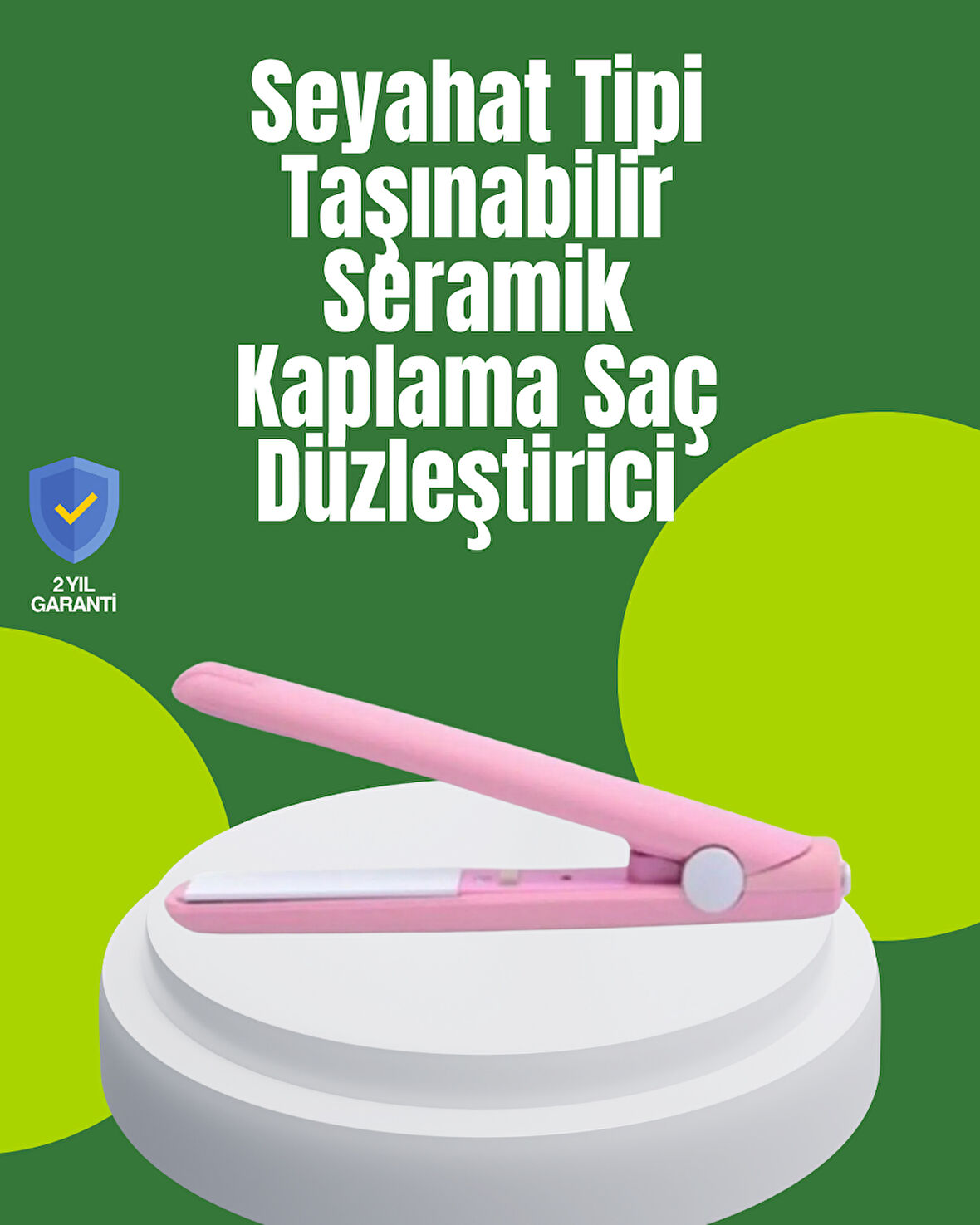 Yüzer Plakalı Kompakt Bukle Maşası – Elastik Tutuculu Saç Dostu Profesyonel T