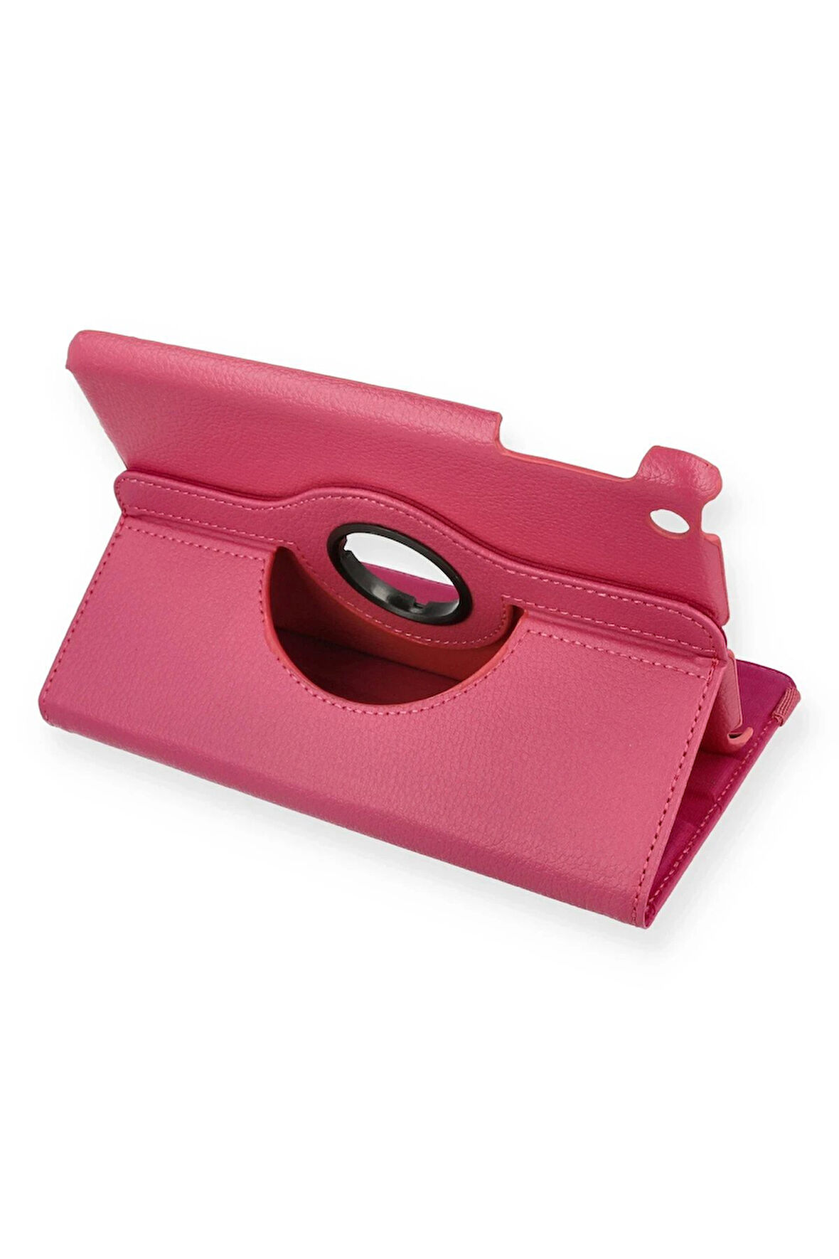 iPad Mini 1 Kılıf 360 Tablet Deri Kılıf - Pembe-(5796)