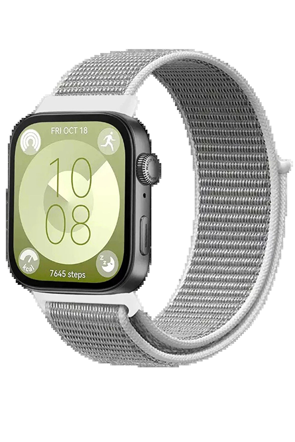 Huawei Fit 4 Hasırlı Cırtcırtlı Kordon - Beyaz-(5796)