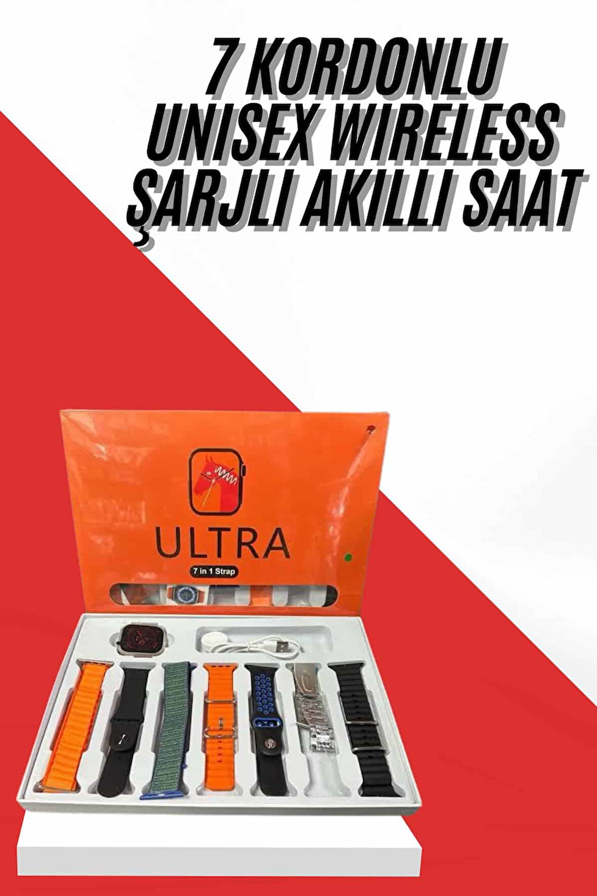 Unısex 7 Kordonlu Çok Fonksiyonlu Nabız Ölçer Uyku ve Sağlık Takibi