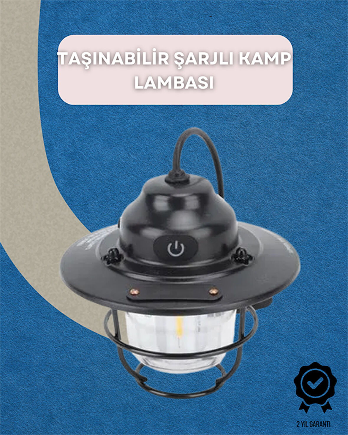 Dış Mekan İçin Şık LED Fener – 4400mAh Pil IPX4 Su Geçirmez Asılabilir